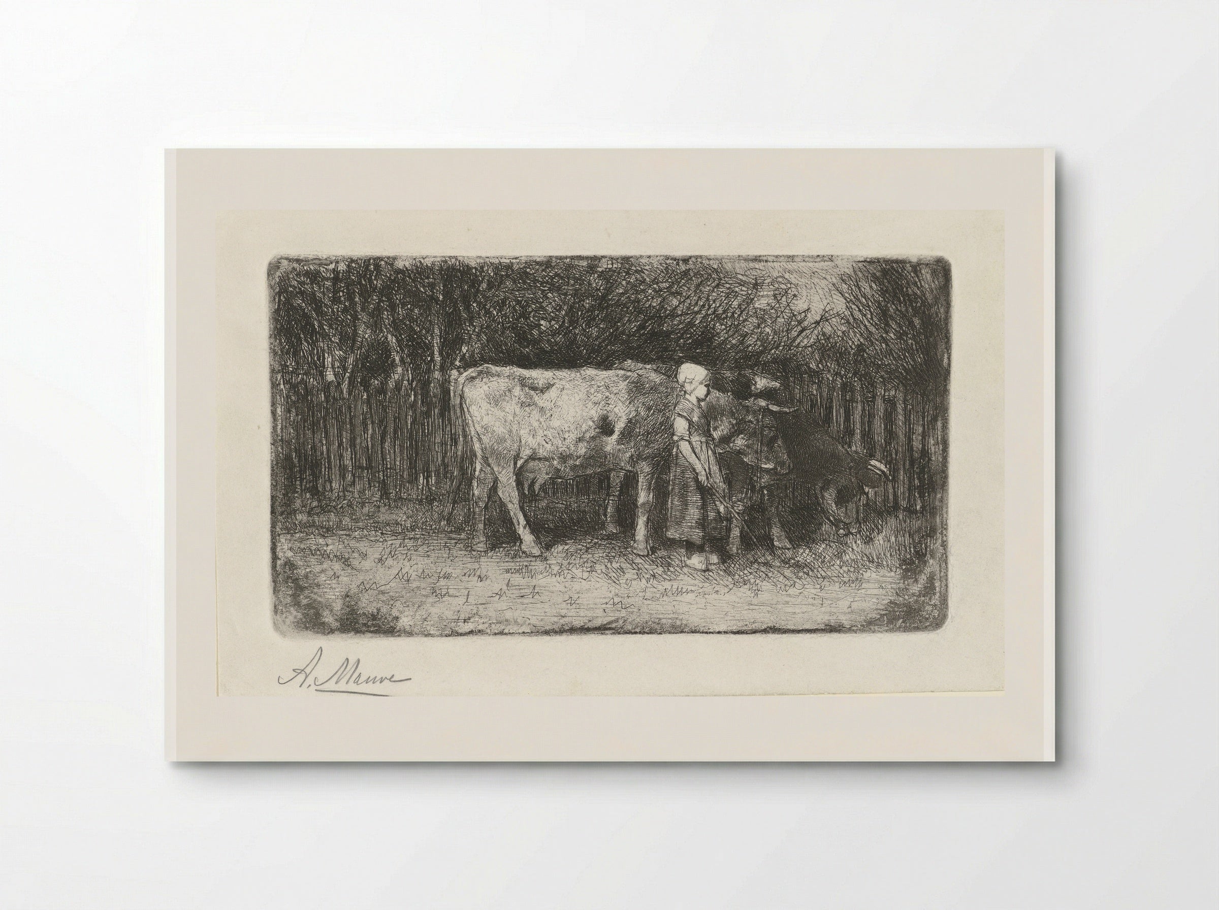 Meisje bij de koeien (Girl with Cows) - Anton Mauve - Poster