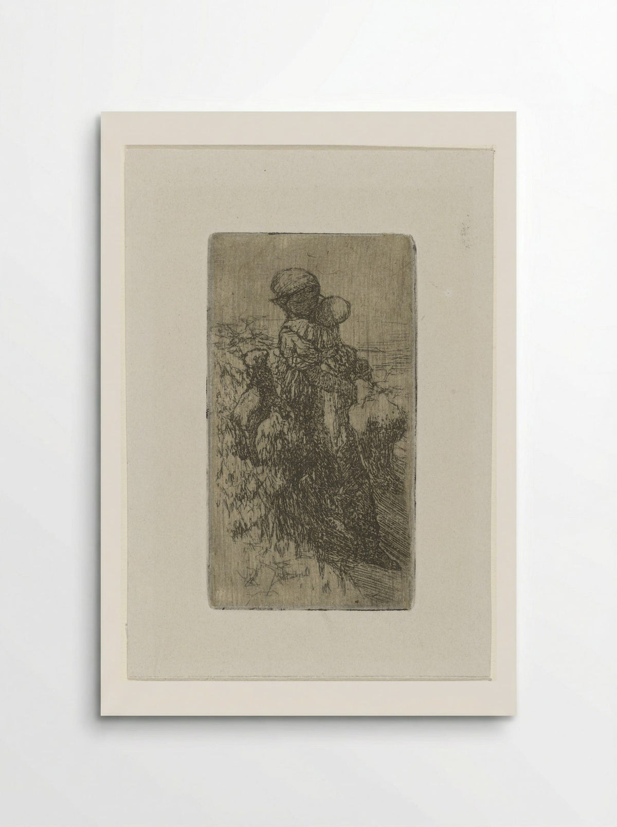 Meisje met kind op de arm bij een lam - Matthijs Maris - Poster
