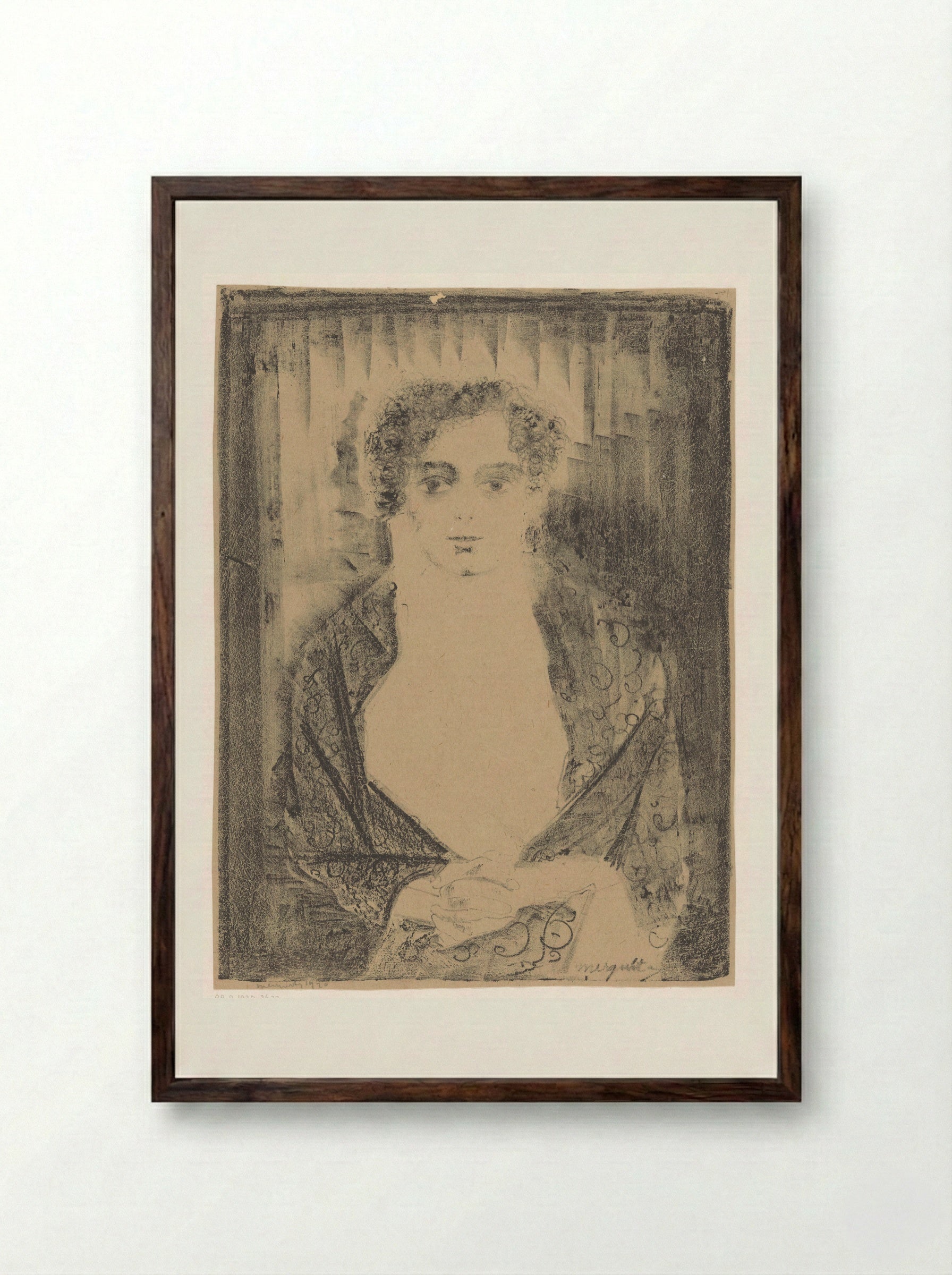 Meisje met omslagdoek - Samuel Jessurun de Mesquita - Framed Print Dark Wood