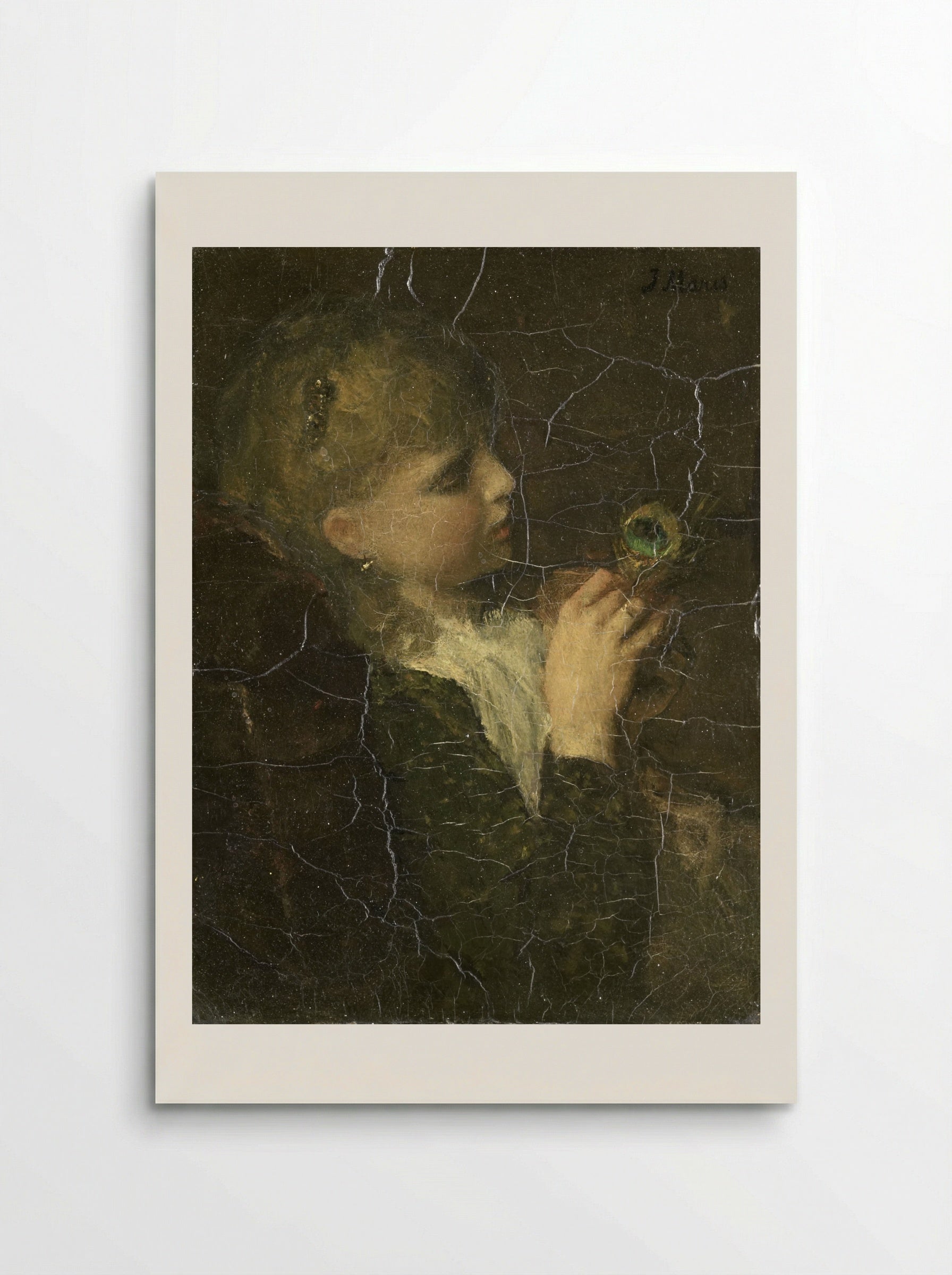 Meisje met pauwenveer - Jacob Maris - Poster