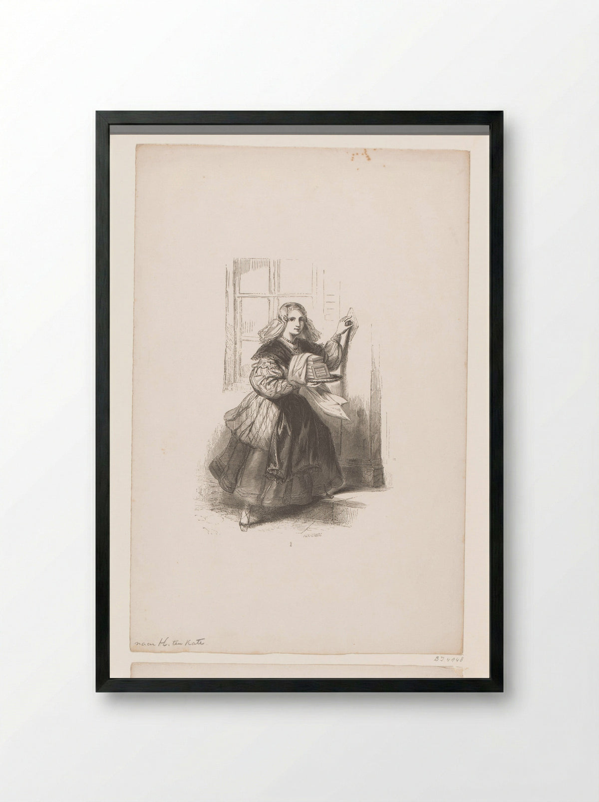 Meisje met wafels bij een deur - Nederlandsche Maatschappij van Schoone Kunsten - Framed Print Black