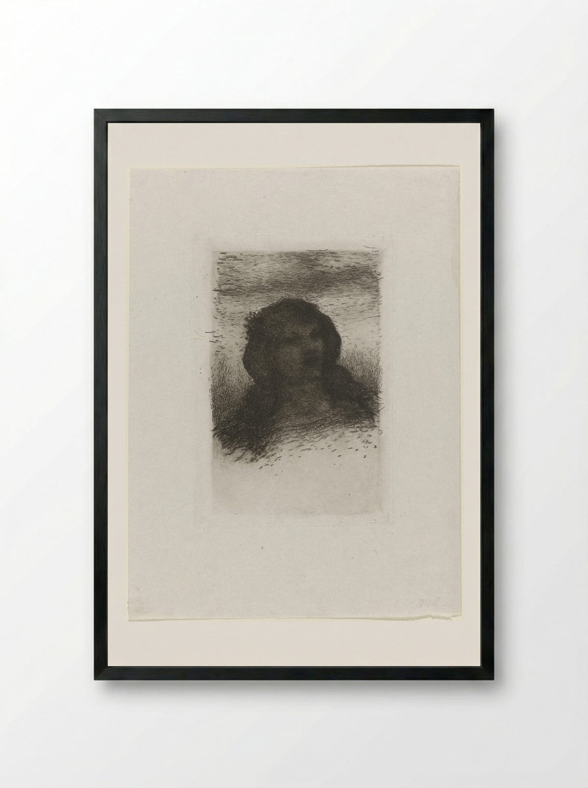 Meisjeskop (Head of a Girl) - Matthijs Maris - Framed Print Black