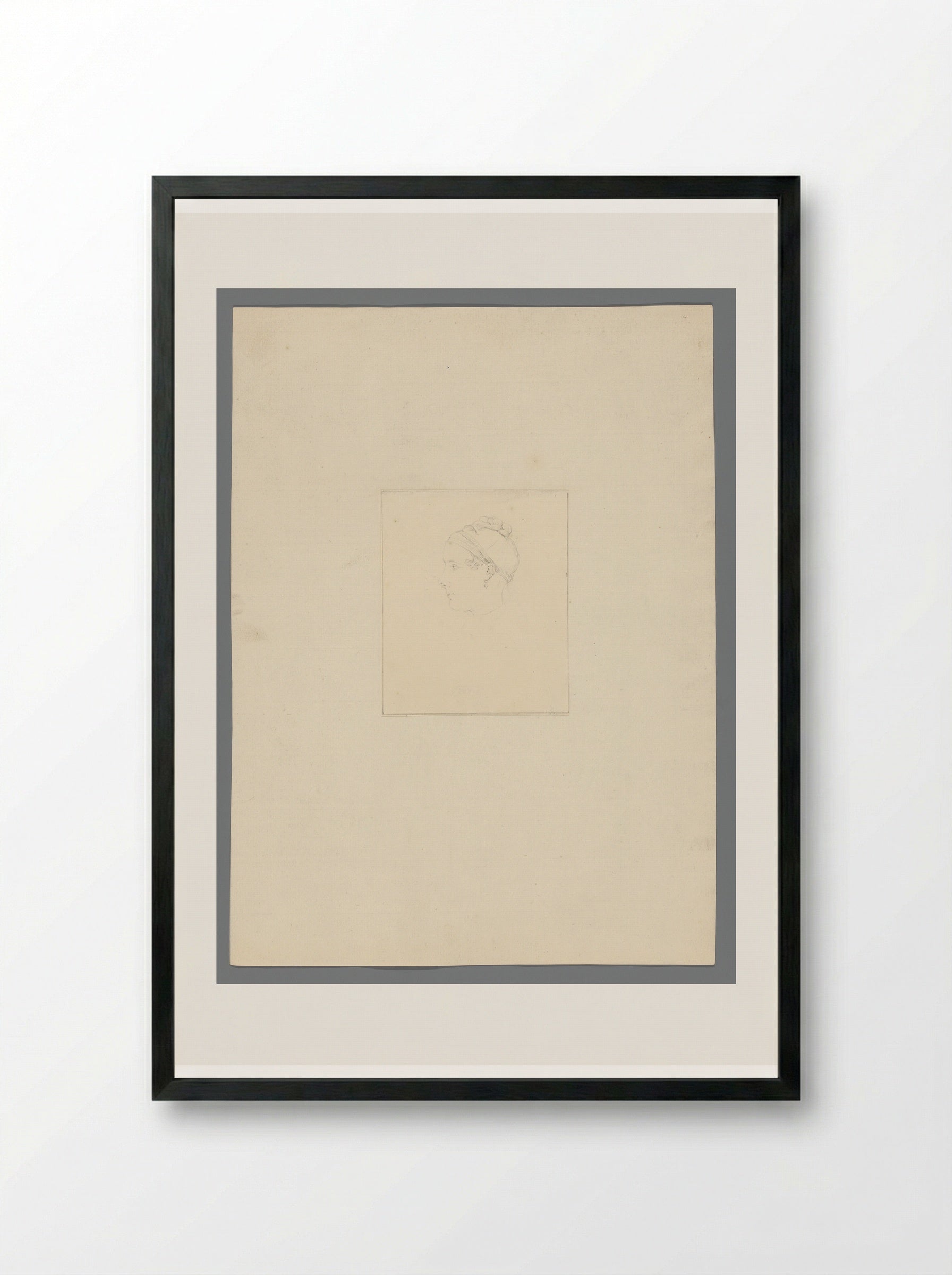 Meisjesportret in profiel naar links - David Pièrre Giottino Humbert de Superville - Framed Print Black