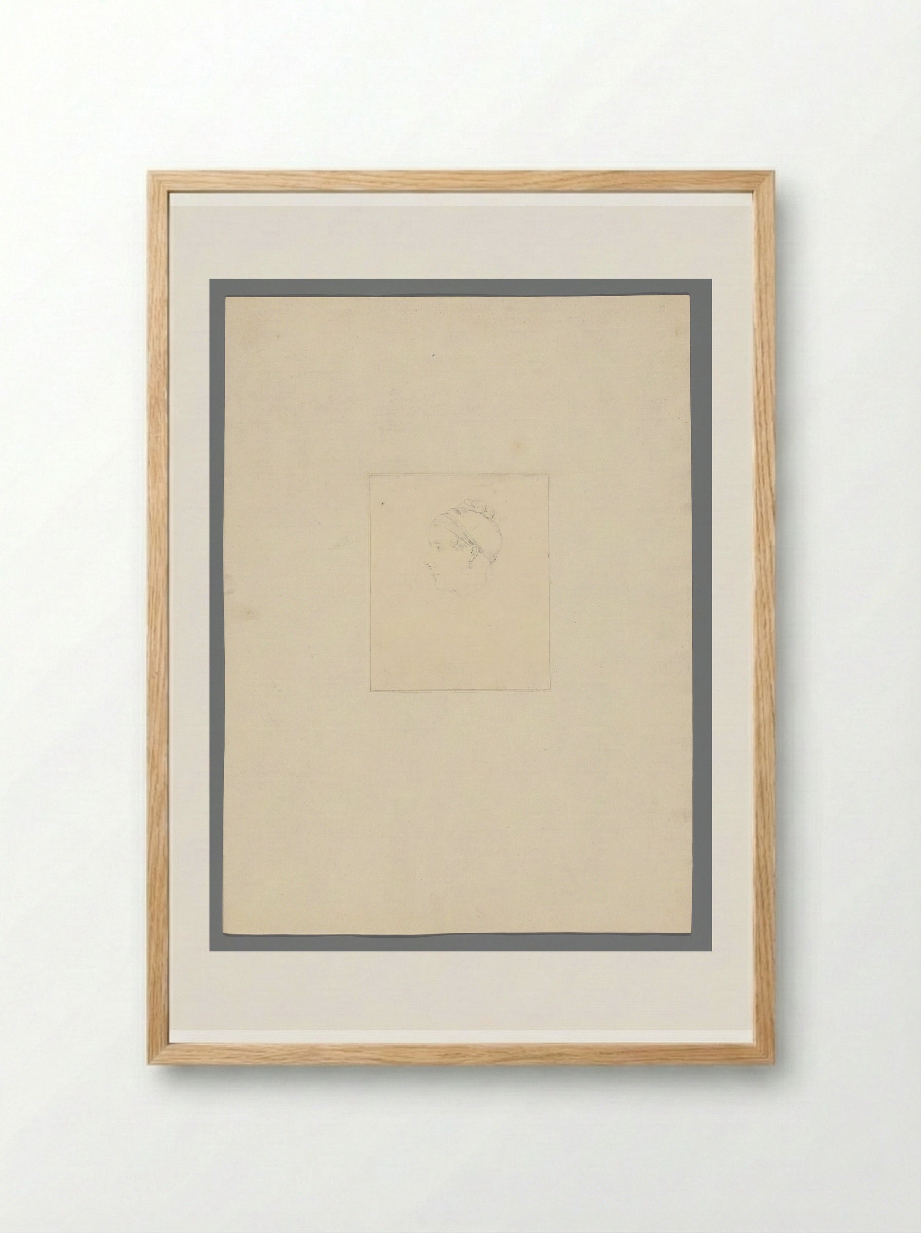 Meisjesportret in profiel naar links - David Pièrre Giottino Humbert de Superville - Framed Print Wood