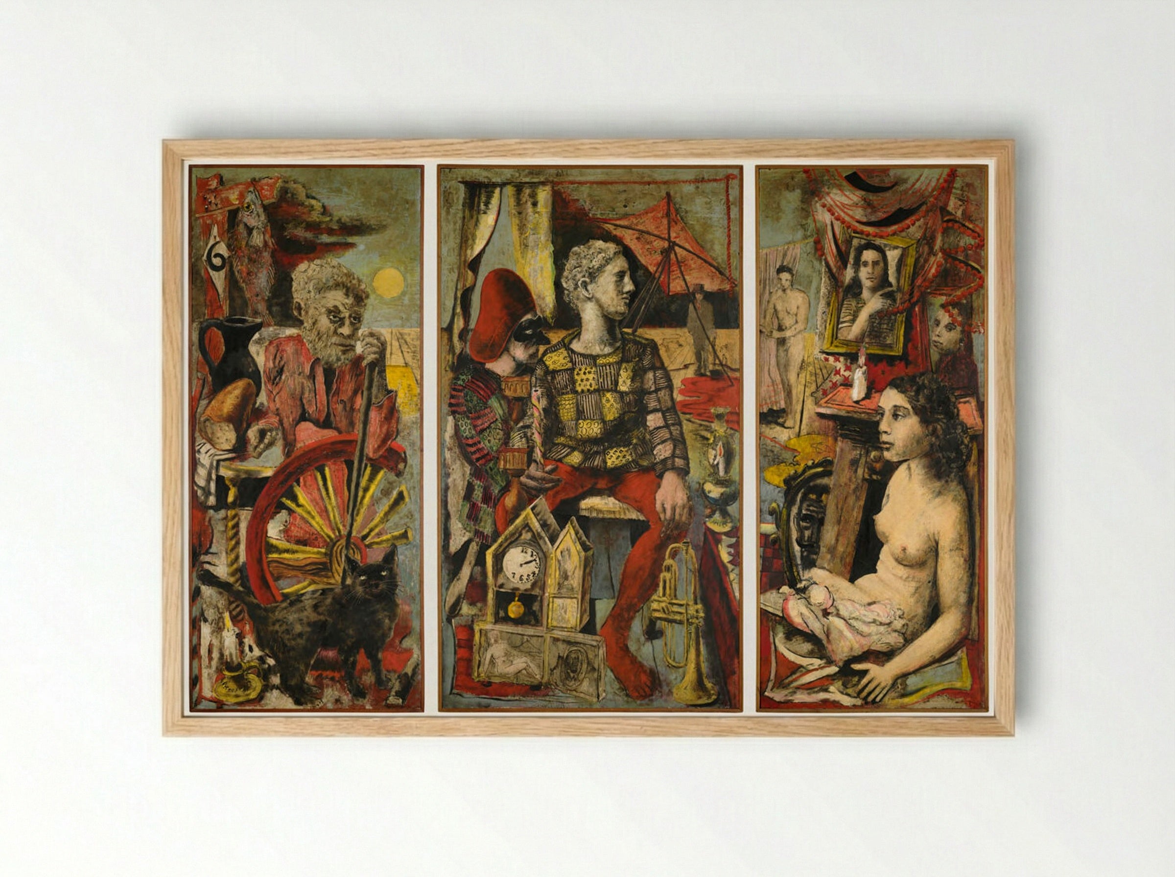 Melancholia (triptych) - Karl Zerbe - Framed Print Wood
