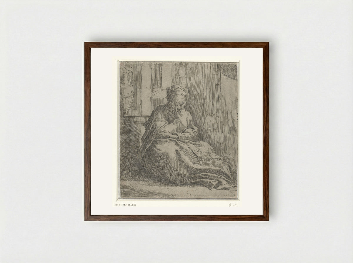 Melancholia - Parmigianino - Framed Print Dark Wood