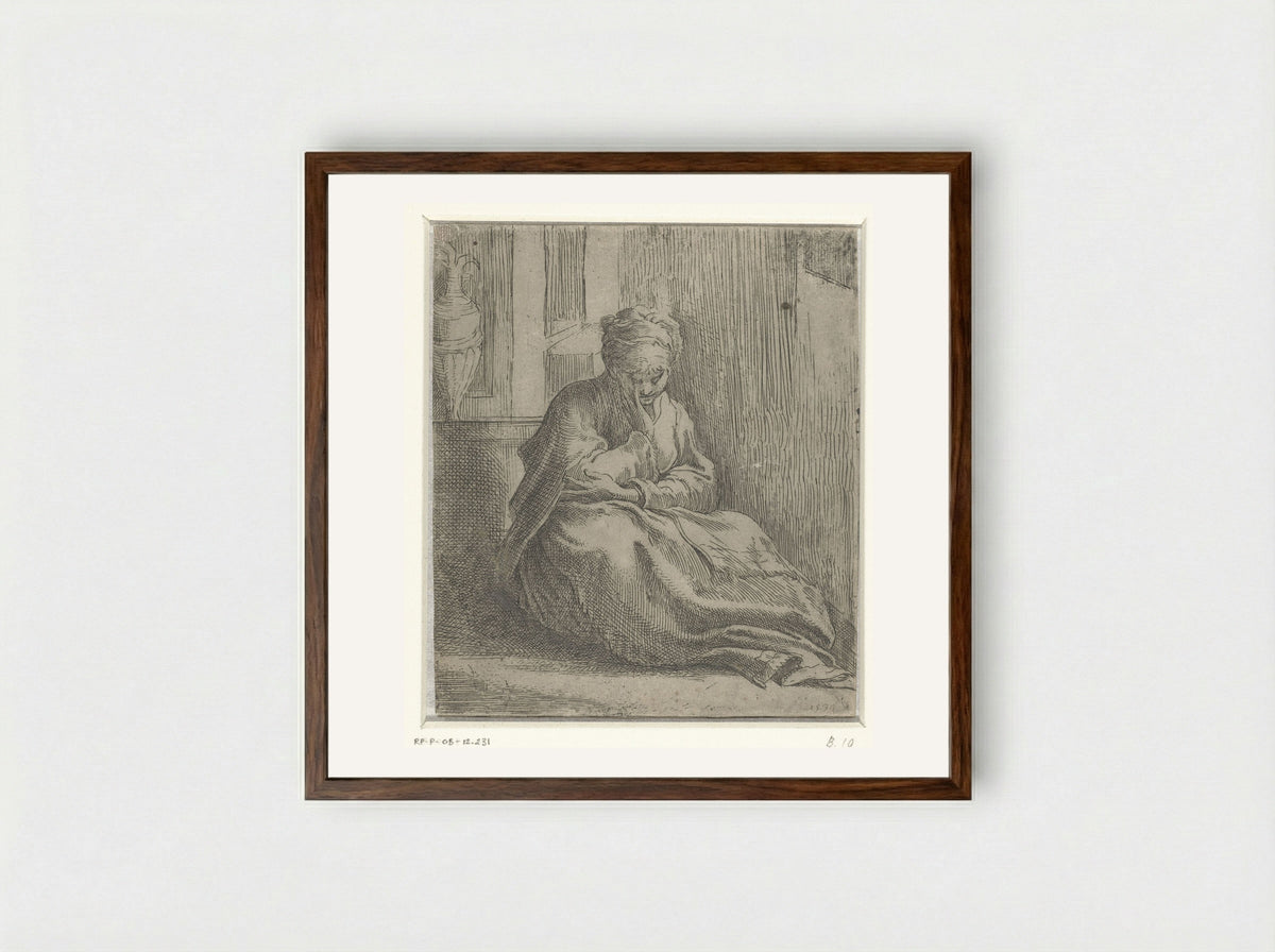Melancholia - Parmigianino - Framed Print Dark Wood