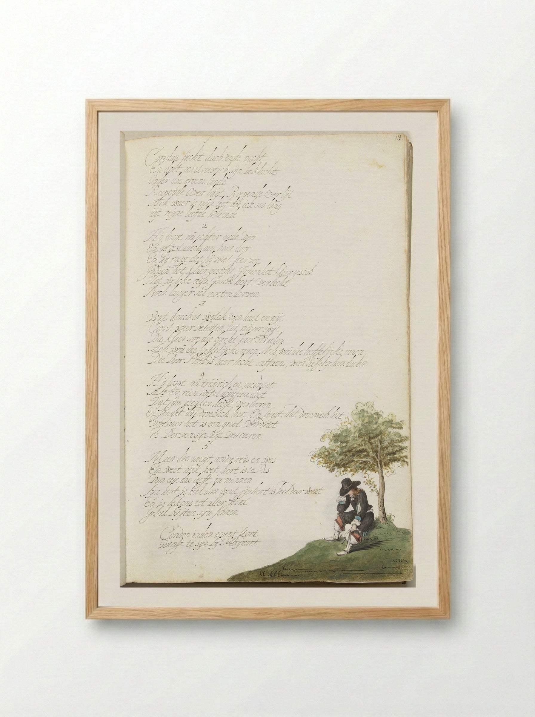 Melancholische aanbidder (Melancholic Admirer) - Gesina ter Borch - Framed Print Wood
