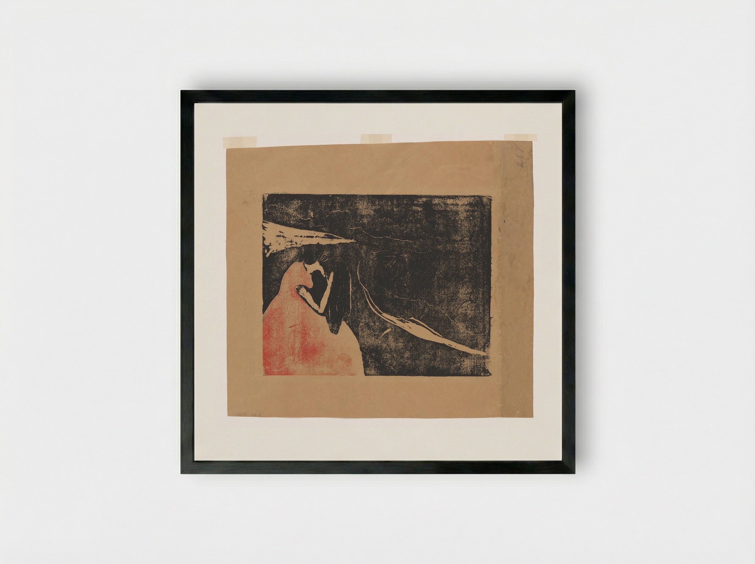 Melancholy II - Edvard Munch - Framed Print Black