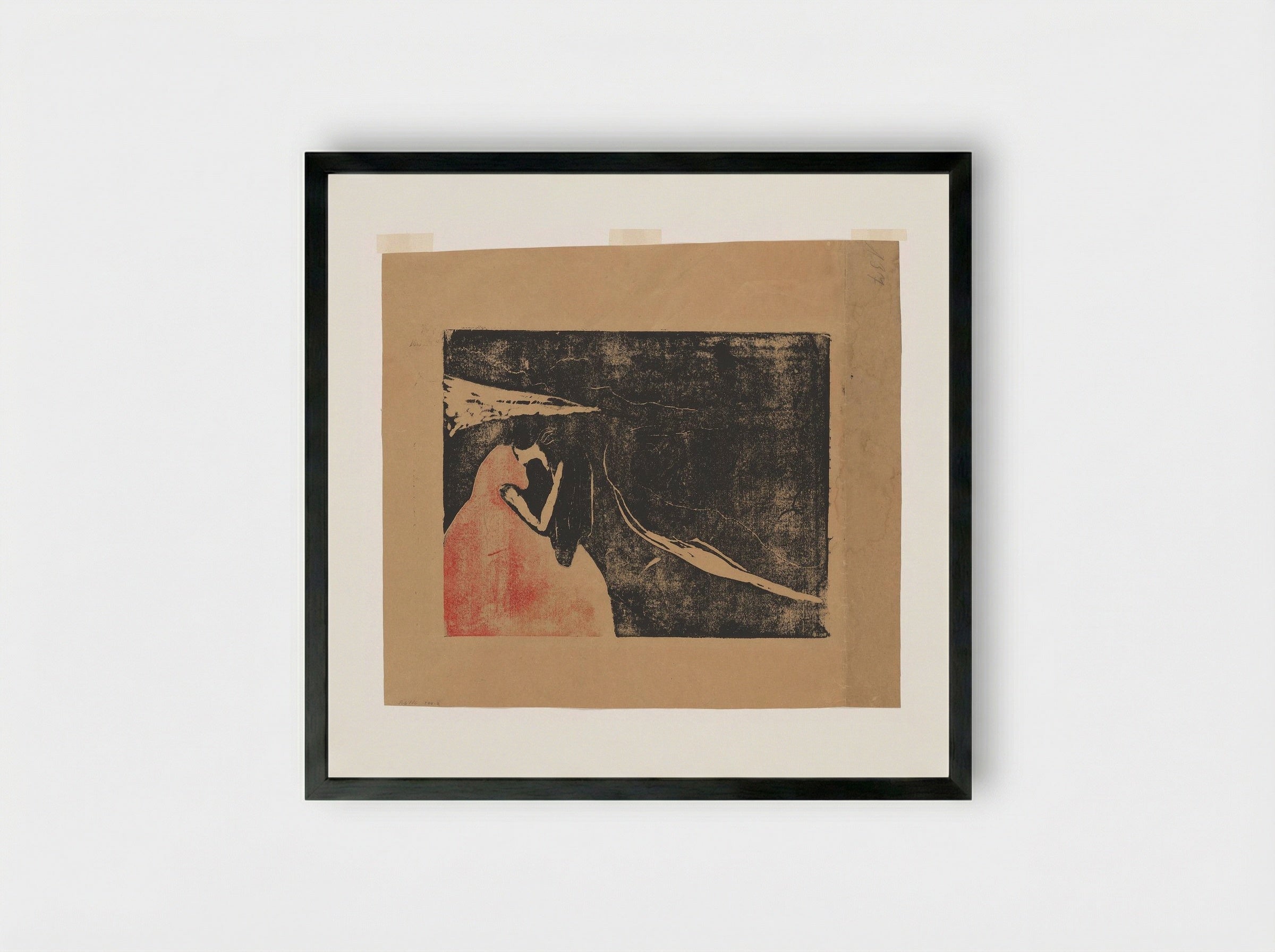 Melancholy II - Edvard Munch - Framed Print Black