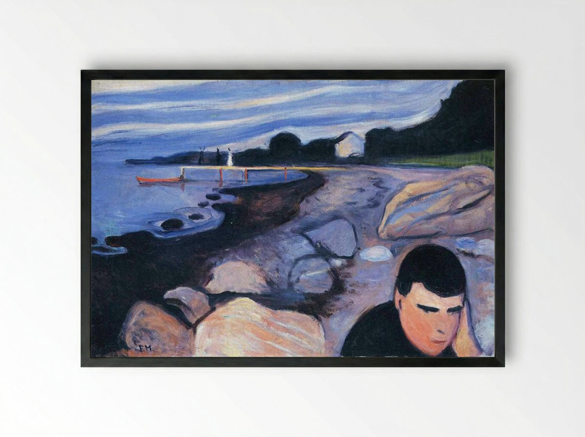 Melancholy - Edvard Munch - Framed Print Black