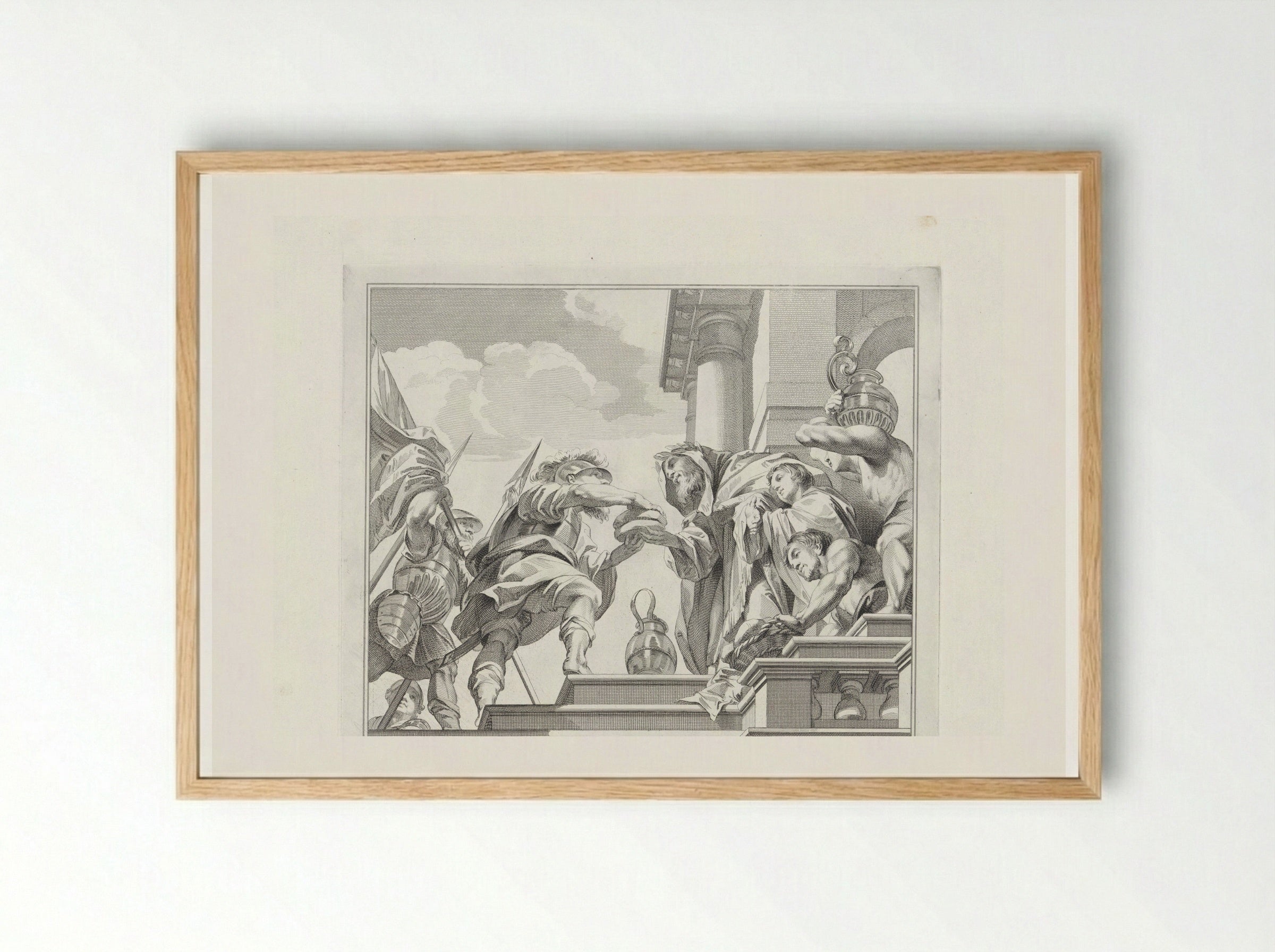 Melchisedek biedt Abraham brood en wijn aan - Jan Punt - Framed Print Wood