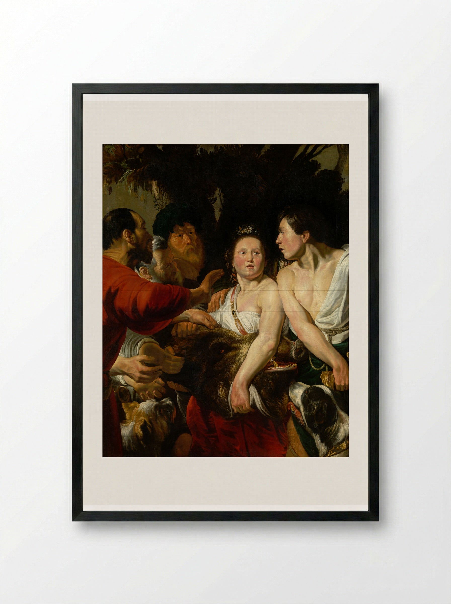 Meleager and Atalanta - Jacob Jordaens - Framed Print Black