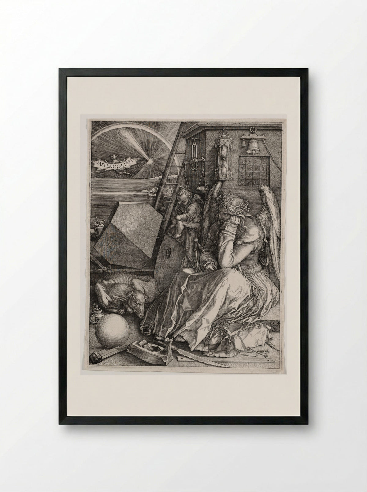 Melencolia I - Albrecht Dürer - Framed Print Black