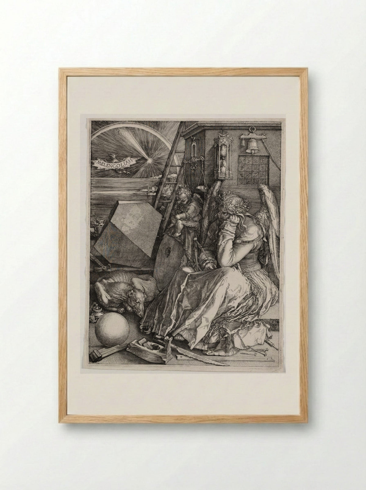 Melencolia I - Albrecht Dürer - Framed Print Wood