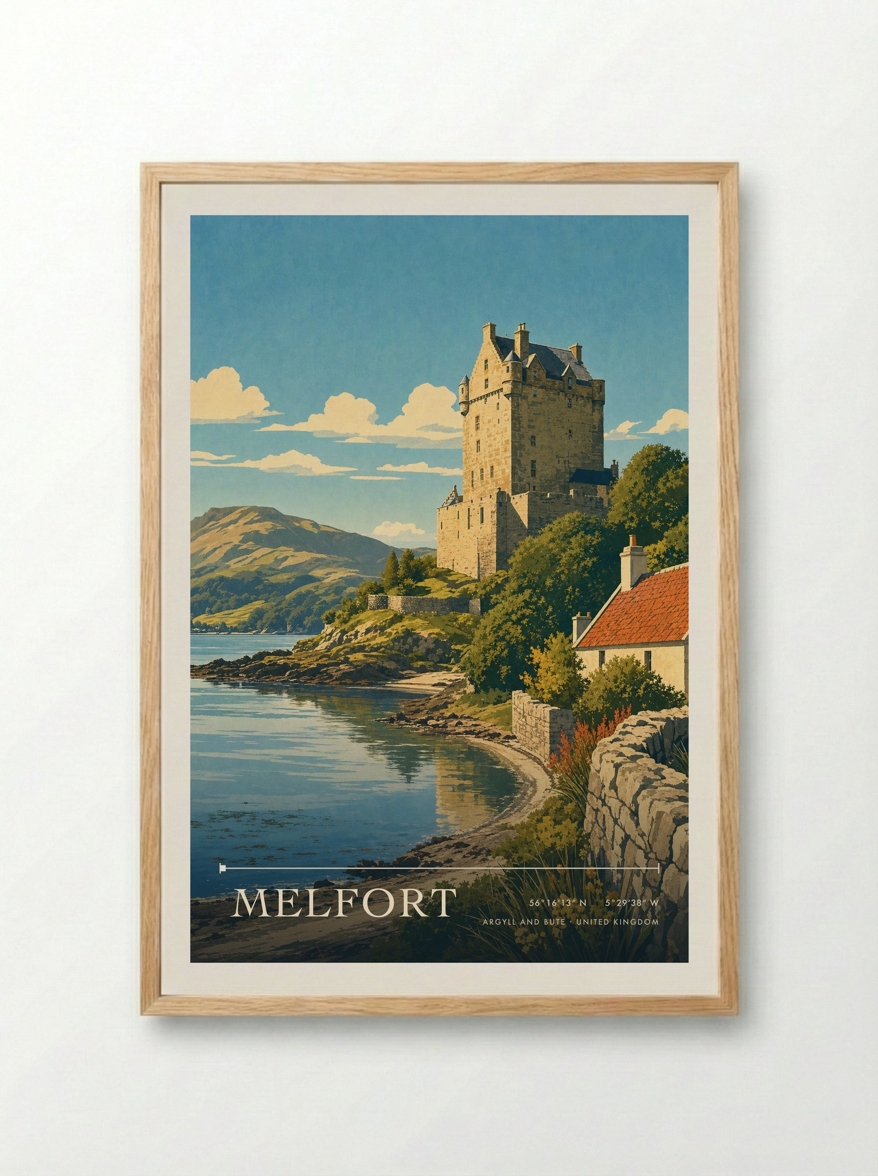 Melfort Argyll and Bute United Kingdom Travel Poster - Framed Print Wood