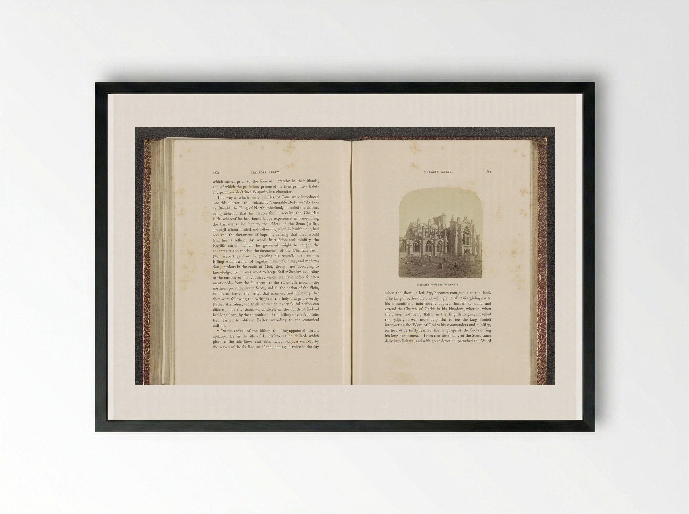 Melrose: From the South-West - George Washington Wilson - Framed Print Black
