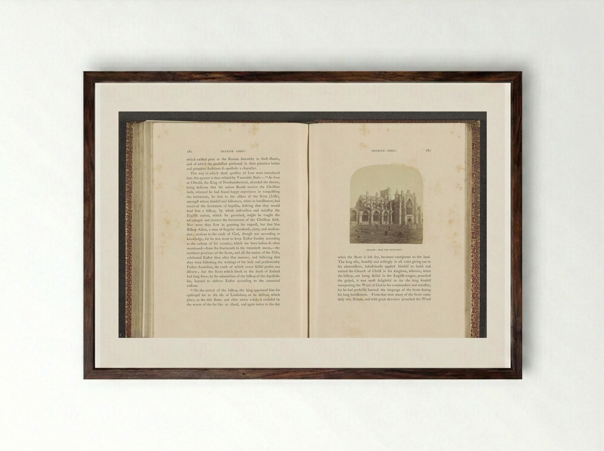 Melrose: From the South-West - George Washington Wilson - Framed Print Dark Wood