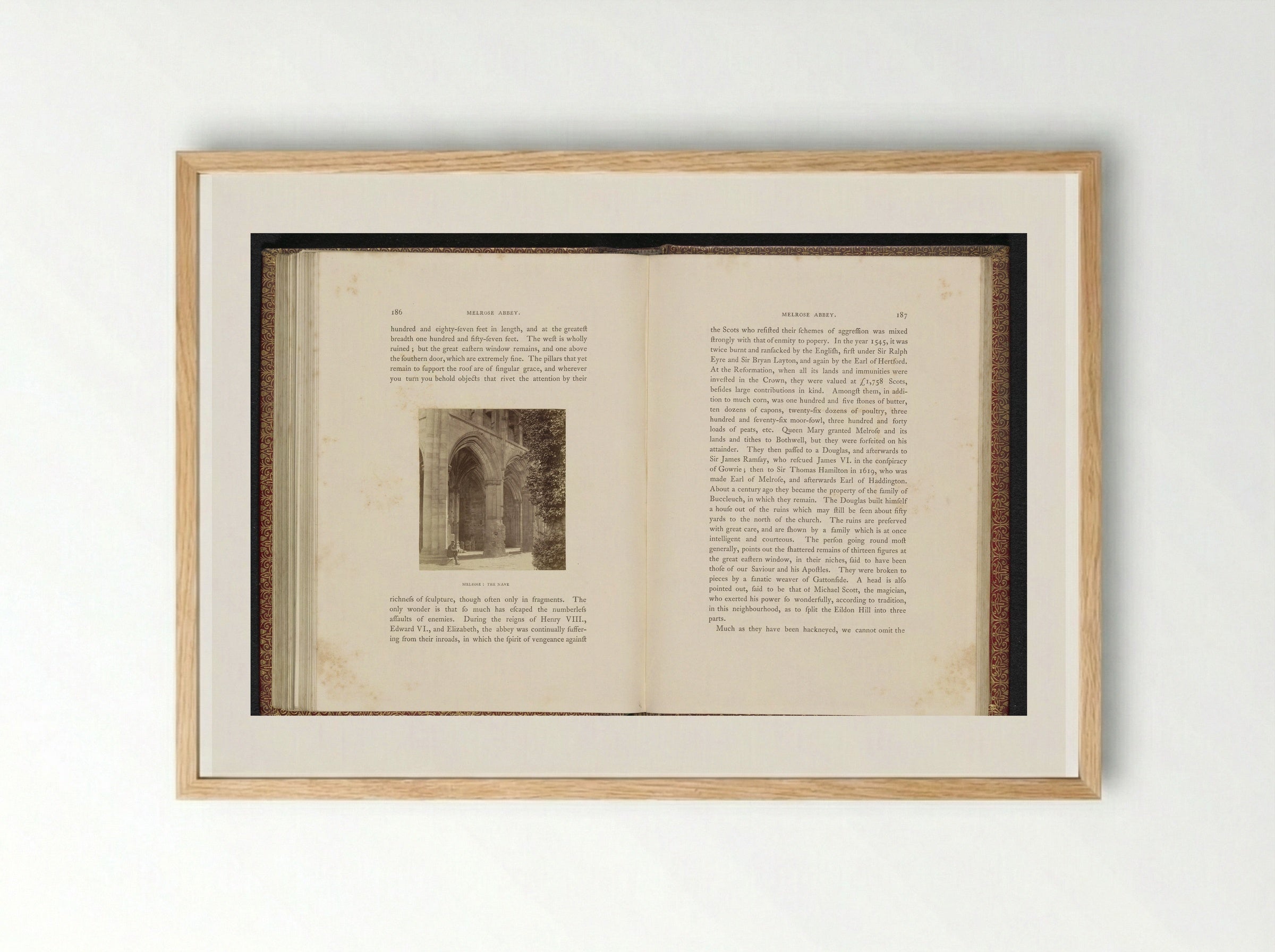 Melrose: The Nave - George Washington Wilson - Framed Print Wood