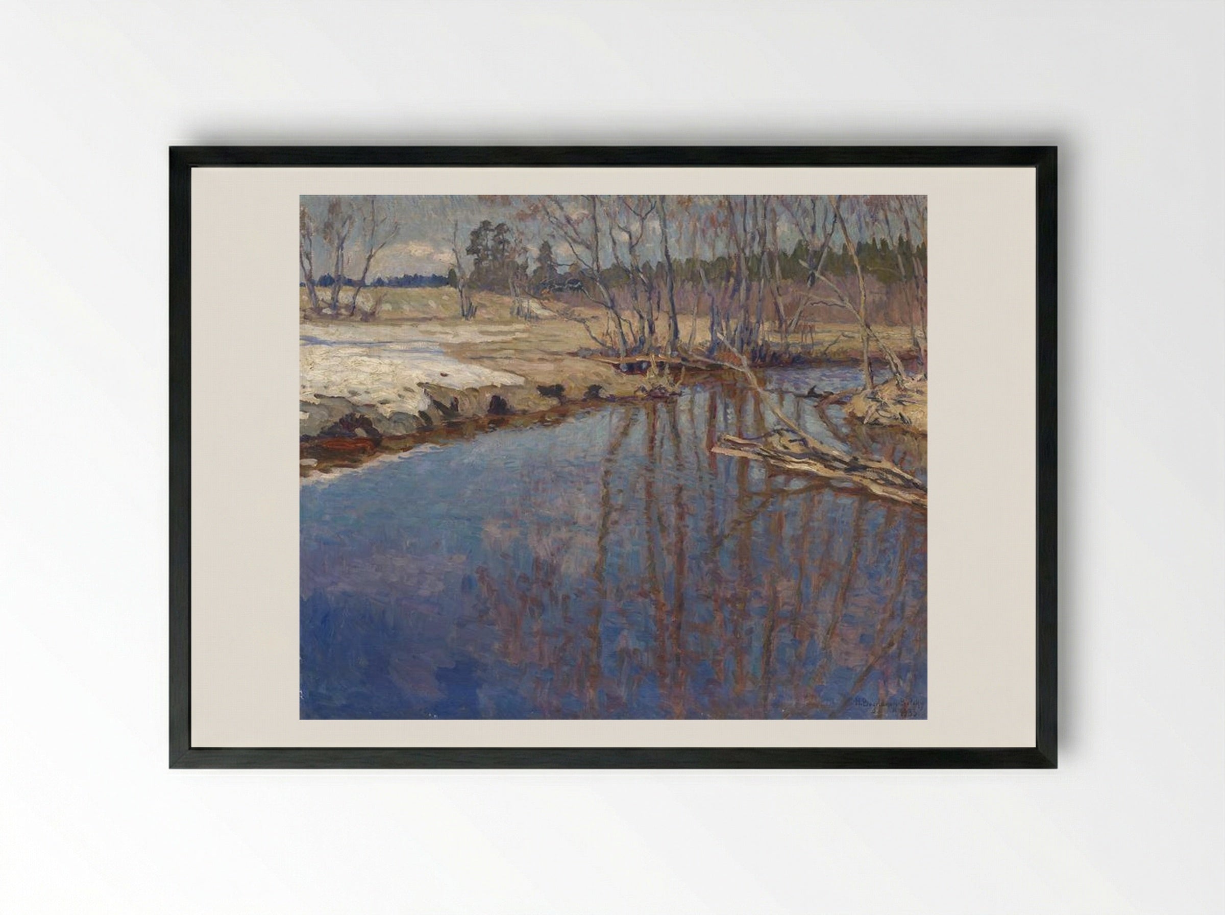 Melted Water - Nikolay Bogdanov-Belsky - Framed Print Black