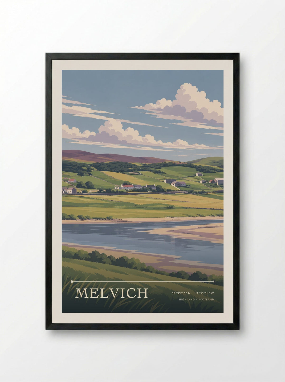 Melvich, Highland | Travel Poster - Framed Print Black