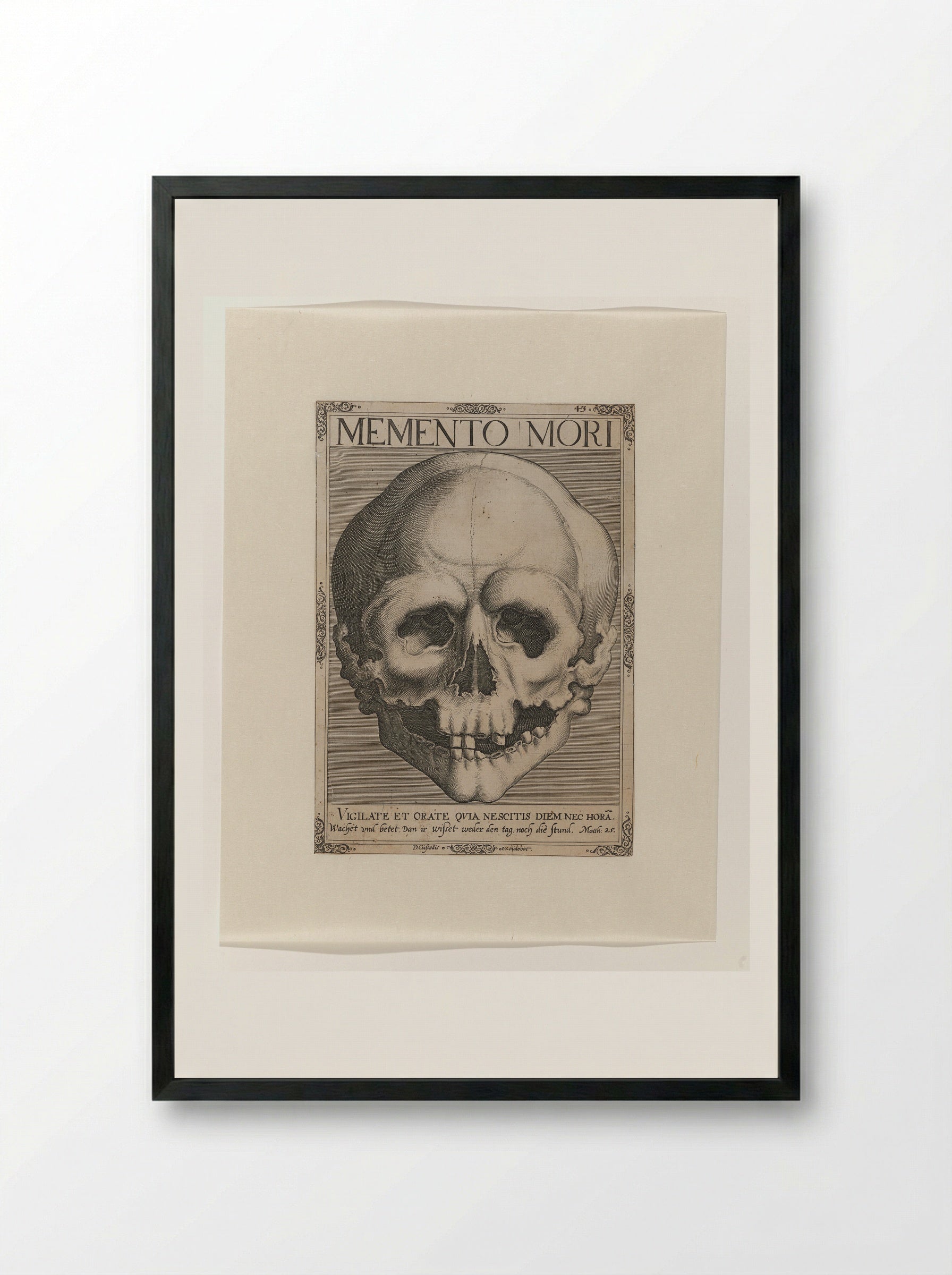 Memento mori - Dominicus Custos - Framed Print Black