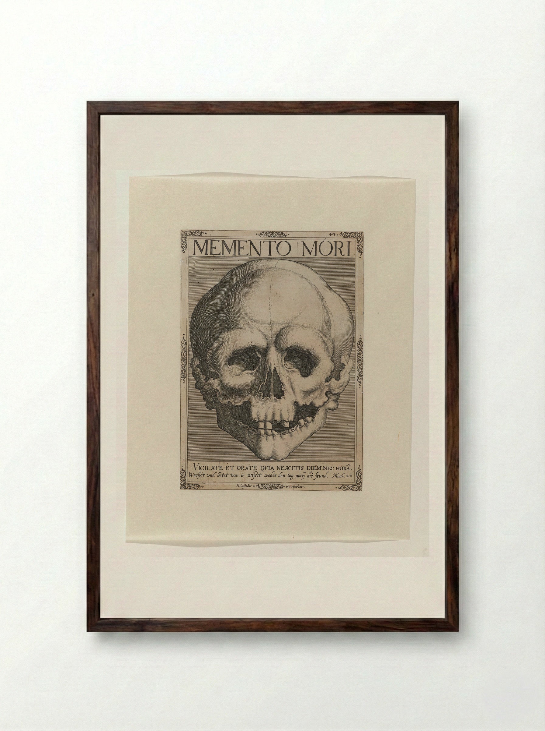 Memento mori - Dominicus Custos - Framed Print Dark Wood