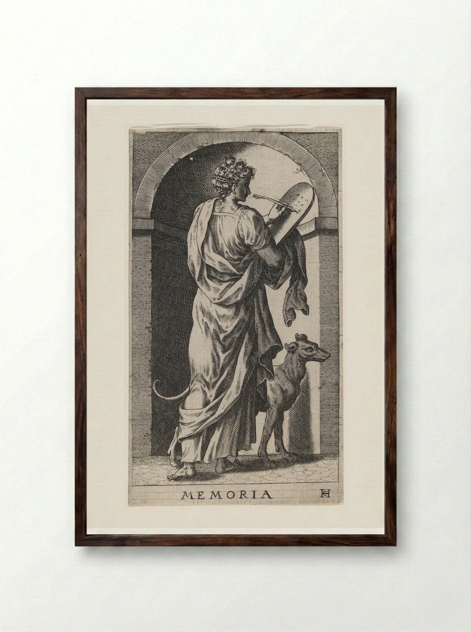 Memoria - Hans Collaert the Elder - Framed Print Dark Wood