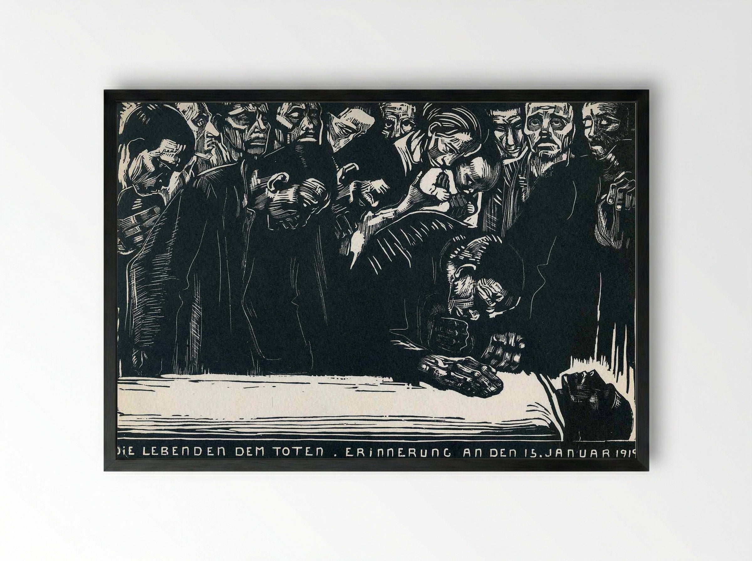 Memorial for Karl Liebknecht - Käthe Kollwitz - Framed Print Black