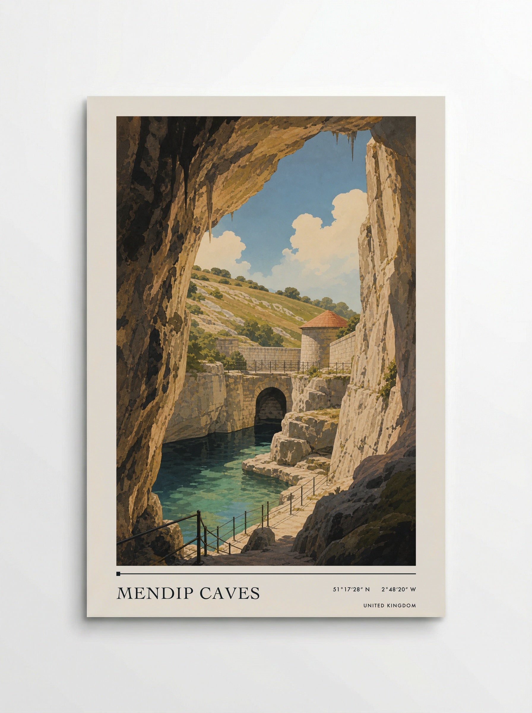 Mendip Caves United Kingdom Travel Poster - Poster