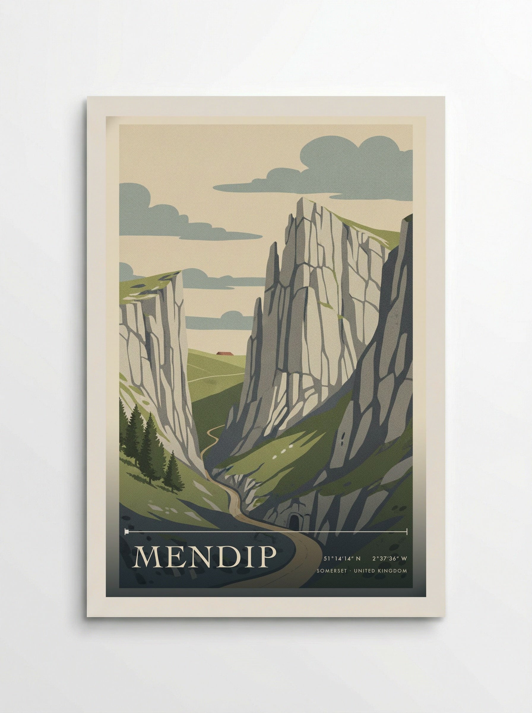 Mendip Somerset United Kingdom Travel Poster - Poster