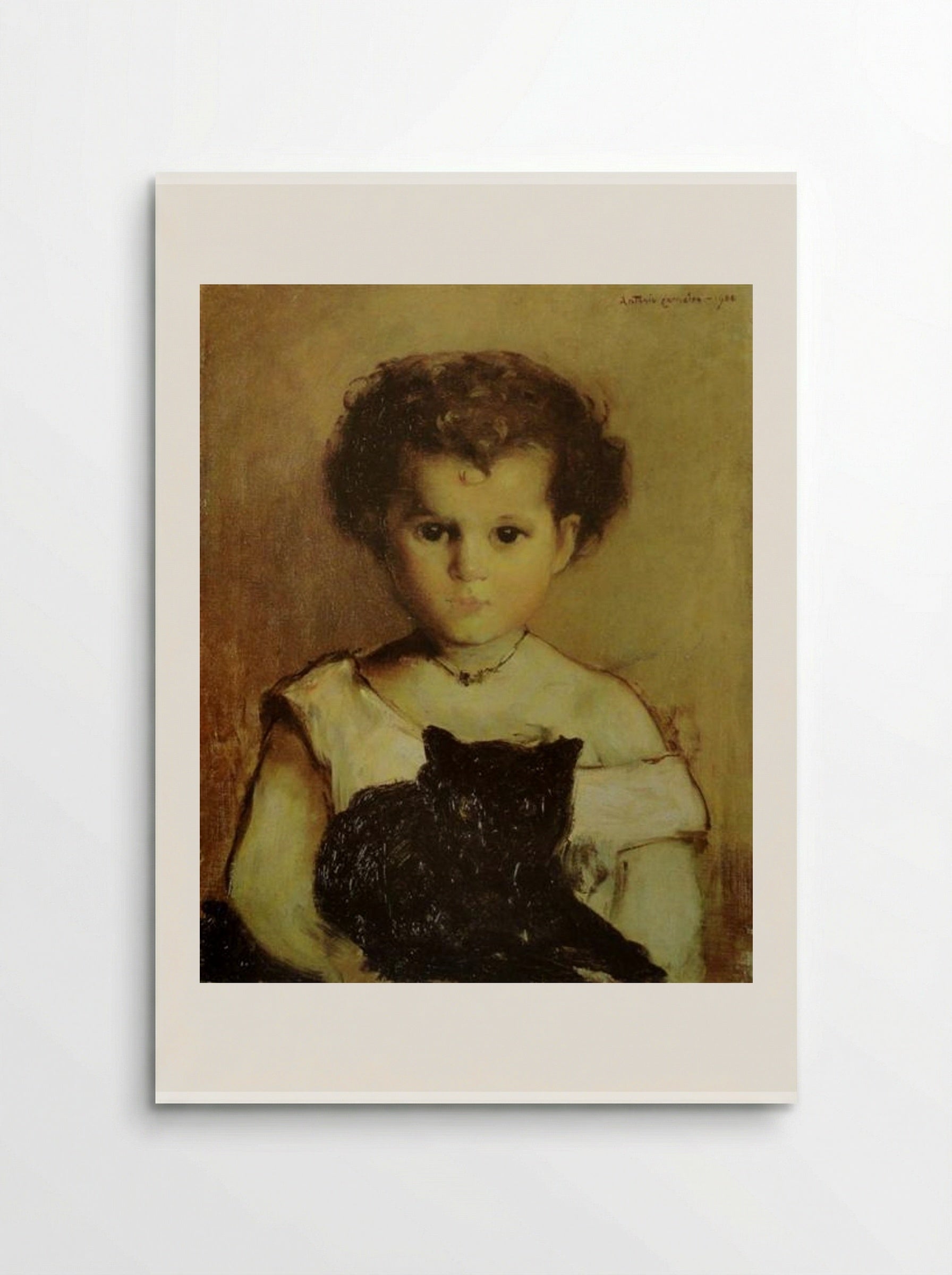Menina com Gato (Maria) - António Carneiro - Poster