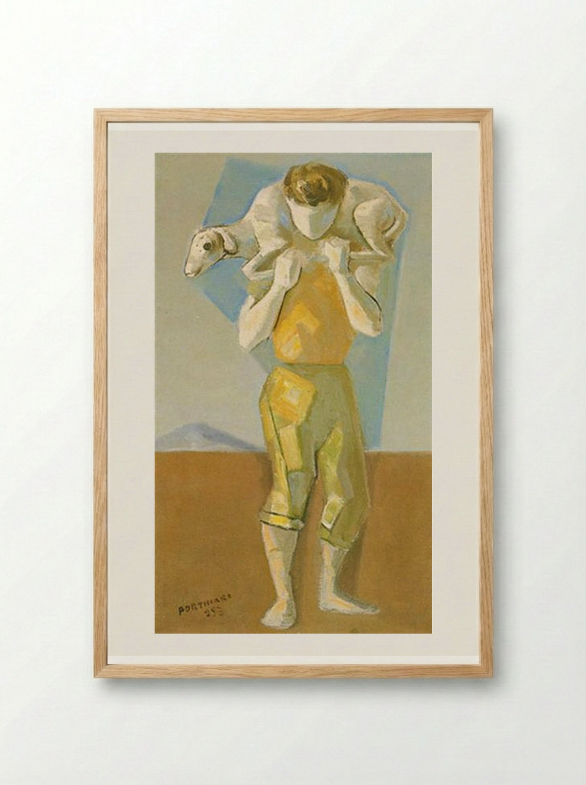 Menino com carneiro - Candido Portinari - Framed Print Wood
