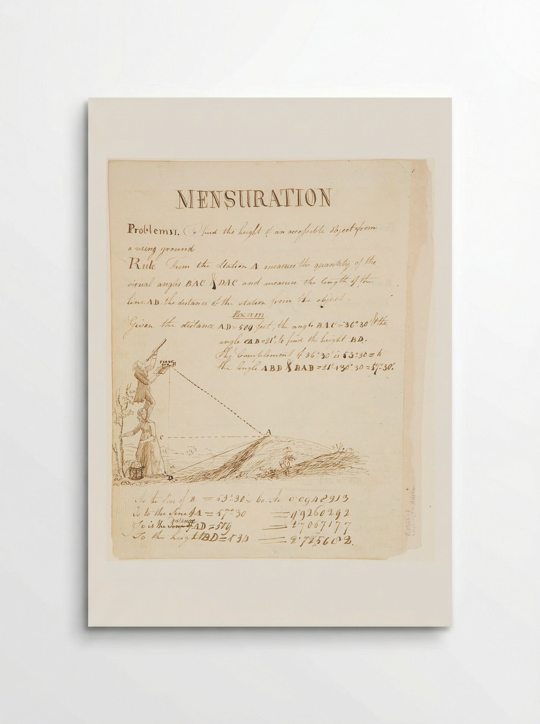 Mensuration, Problem VI - Washington Allston - Poster