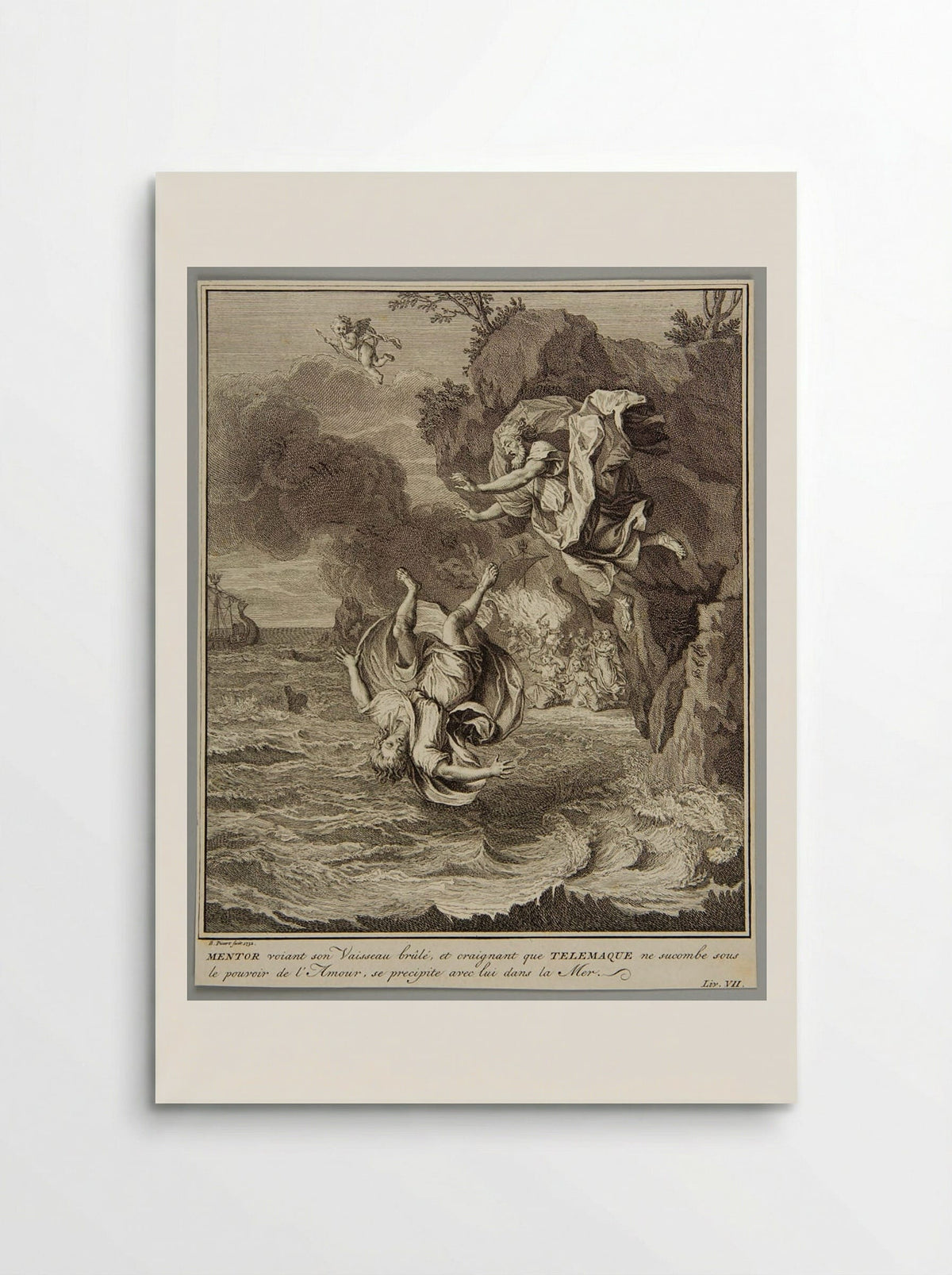 Mentor and Telemachus Falling into the Sea - Bernard Picart - Poster