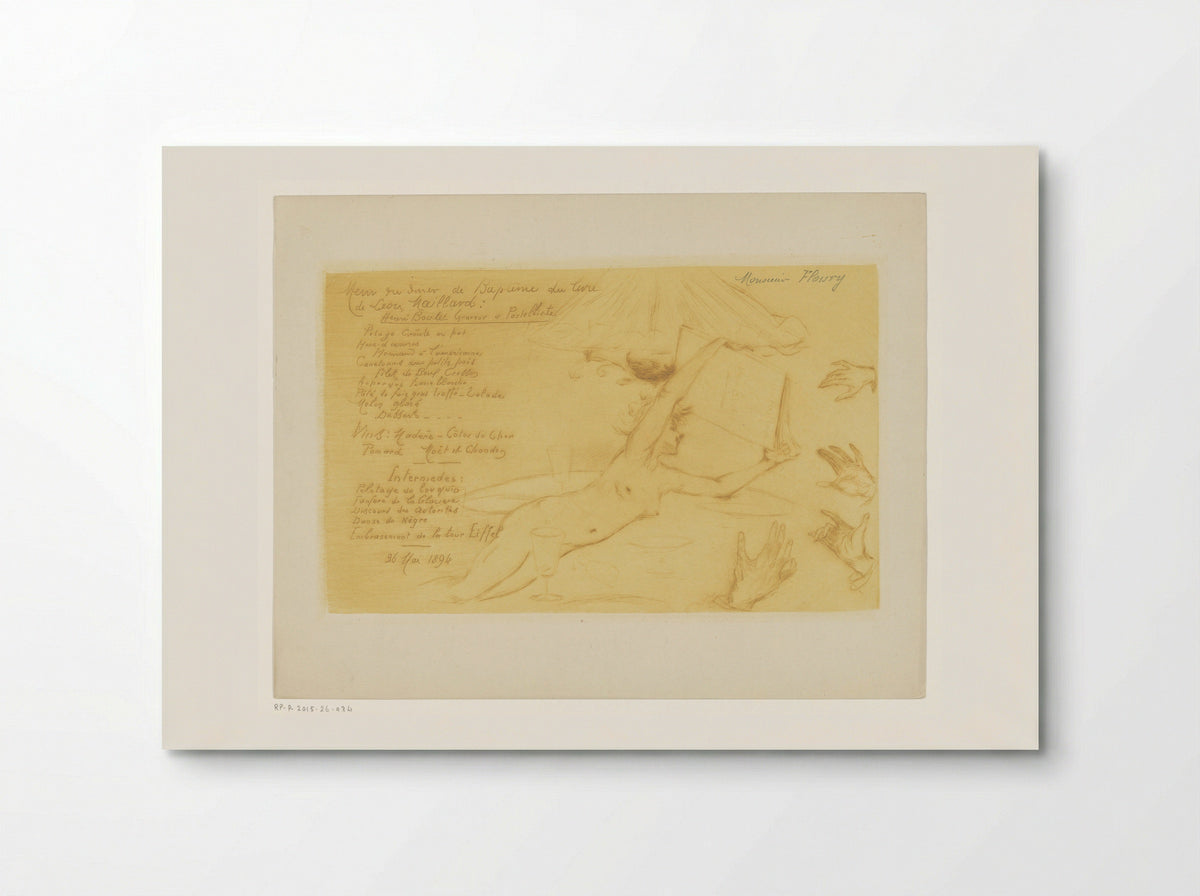 Menu for the Dinner Celebrating the Publication of 'Henri Boutet graveur et pastelliste' - Henri Boutet - Poster