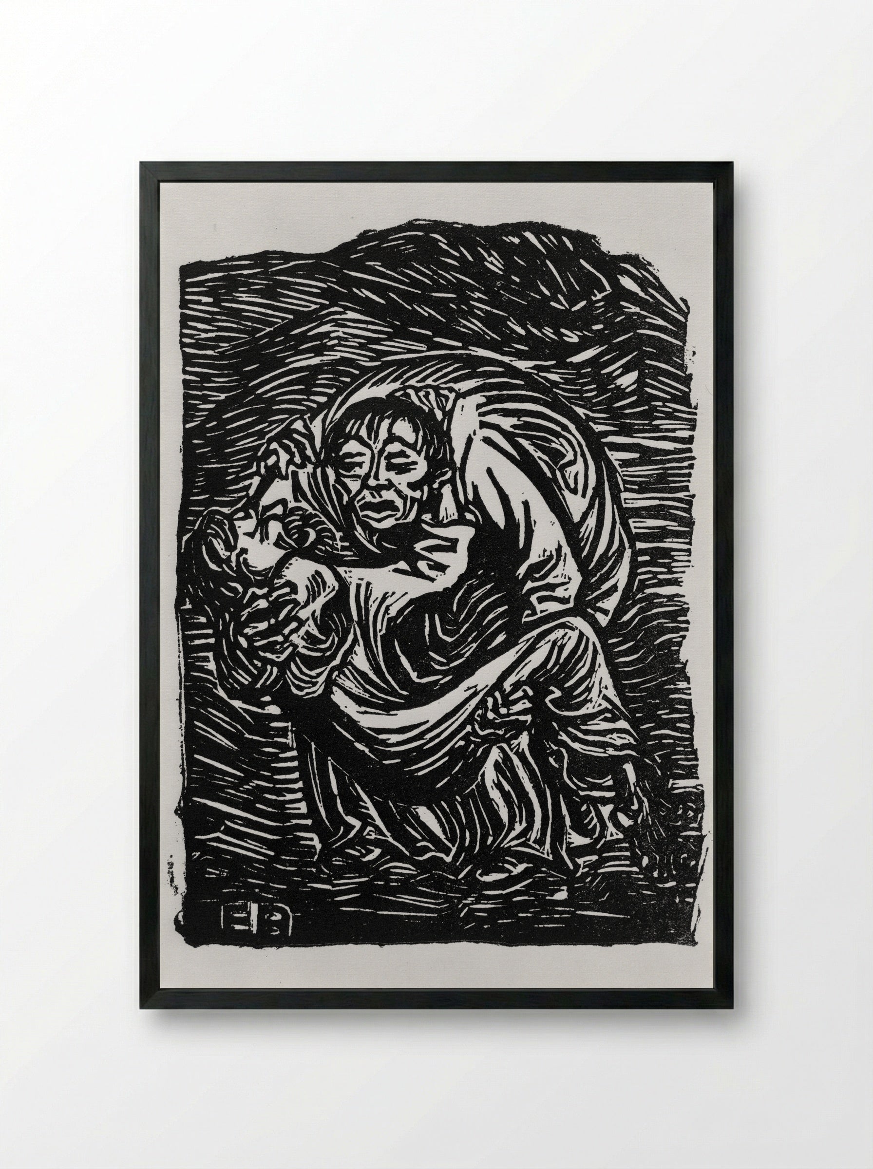 Merciful Samaritan - Ernst Barlach - Framed Print Black