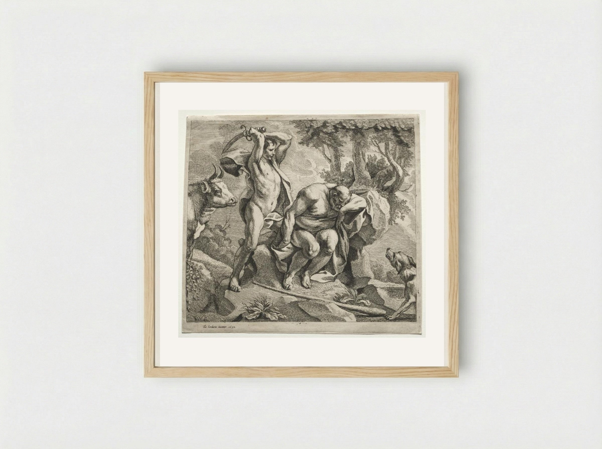 Mercury Killing Argus - Jacob Jordaens - Framed Print Wood
