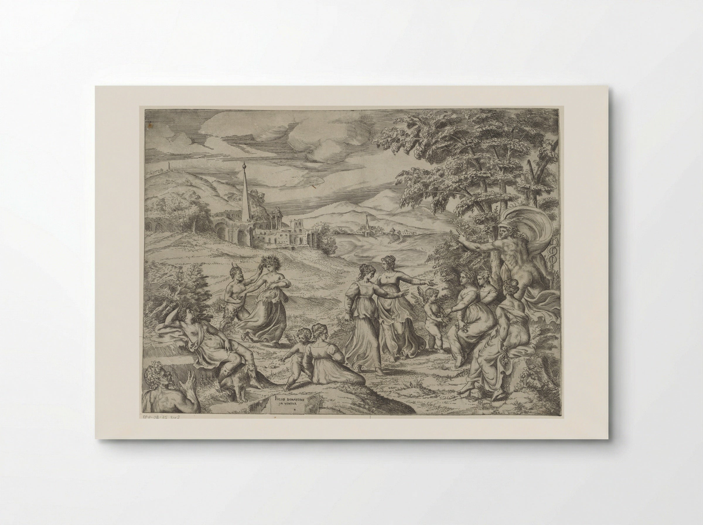 Mercury Telling the Story of Pan and Syrinx - Giulio Bonasone - Poster