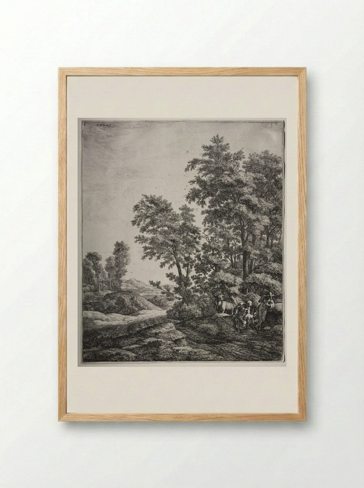 Mercury and Argus - Anthonie Waterloo - Framed Print Wood