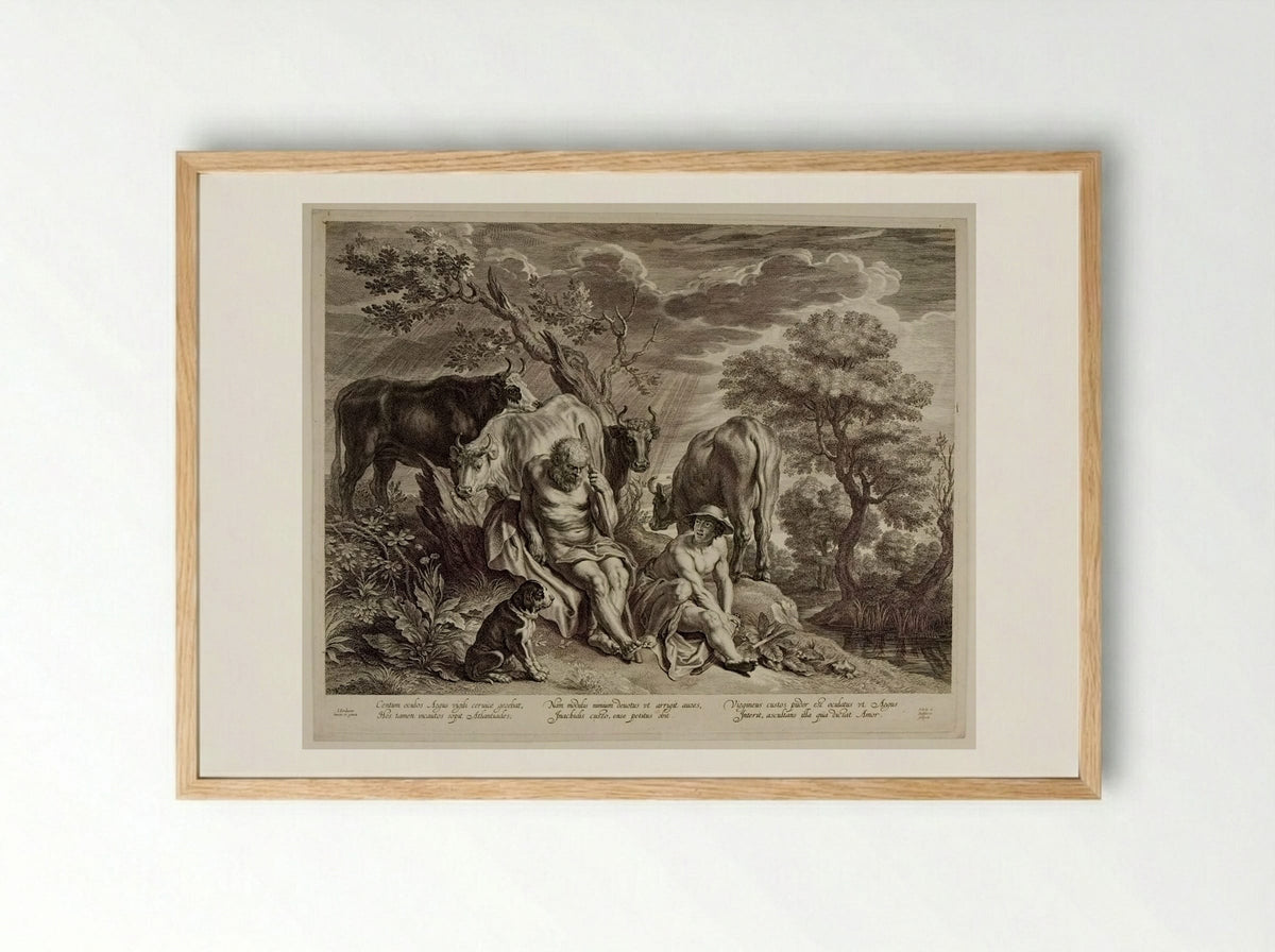 Mercury and Argus - Schelte Adamsz. Bolswert - Framed Print Wood