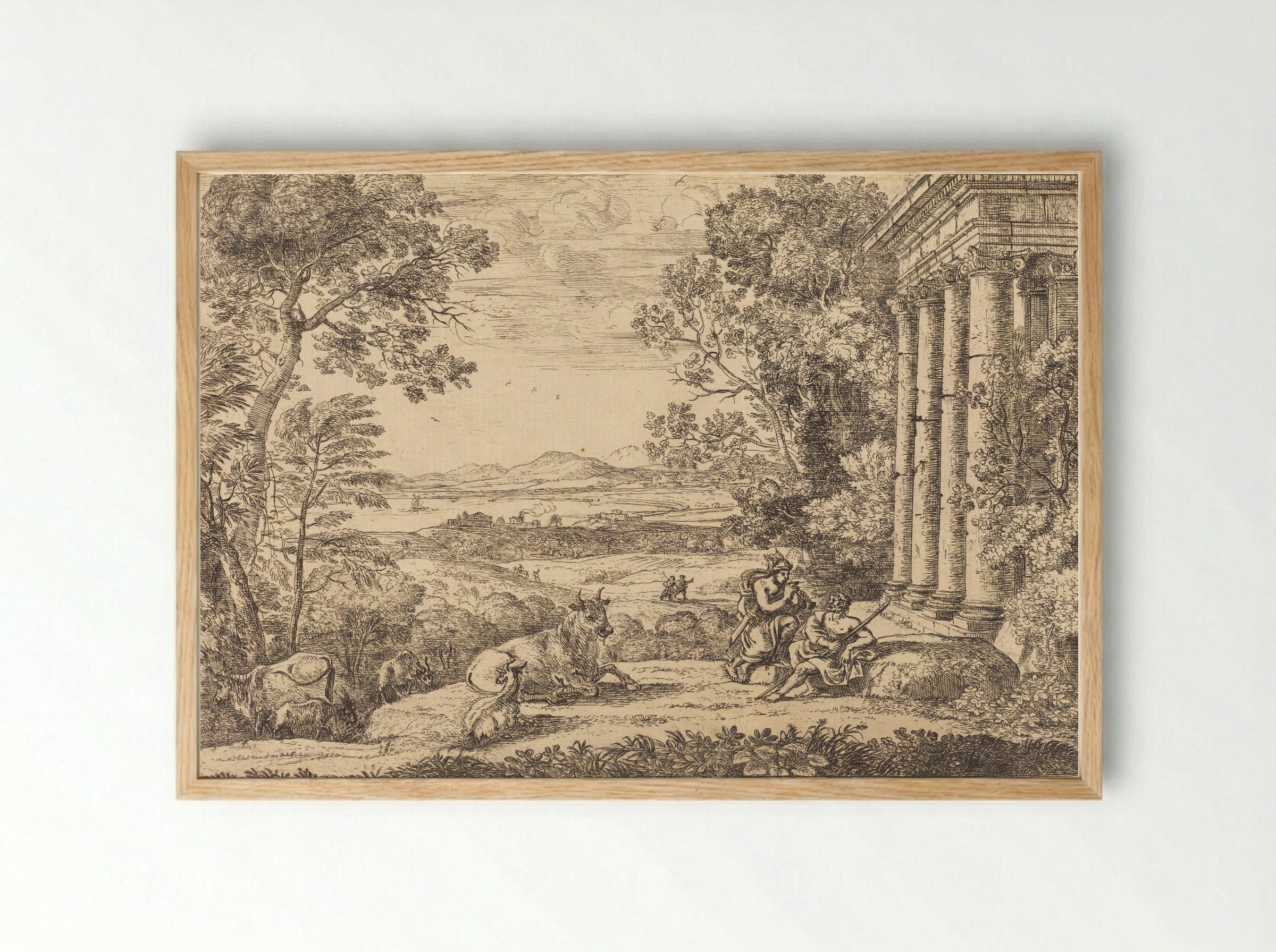 Mercury and Argus - Claude Lorrain - Framed Print Wood