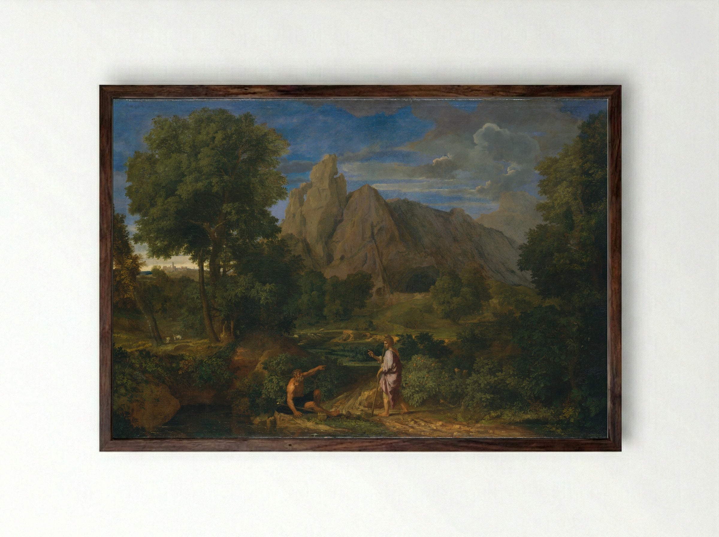 Mercury and Battus - Francisque Millet - Framed Print Dark Wood