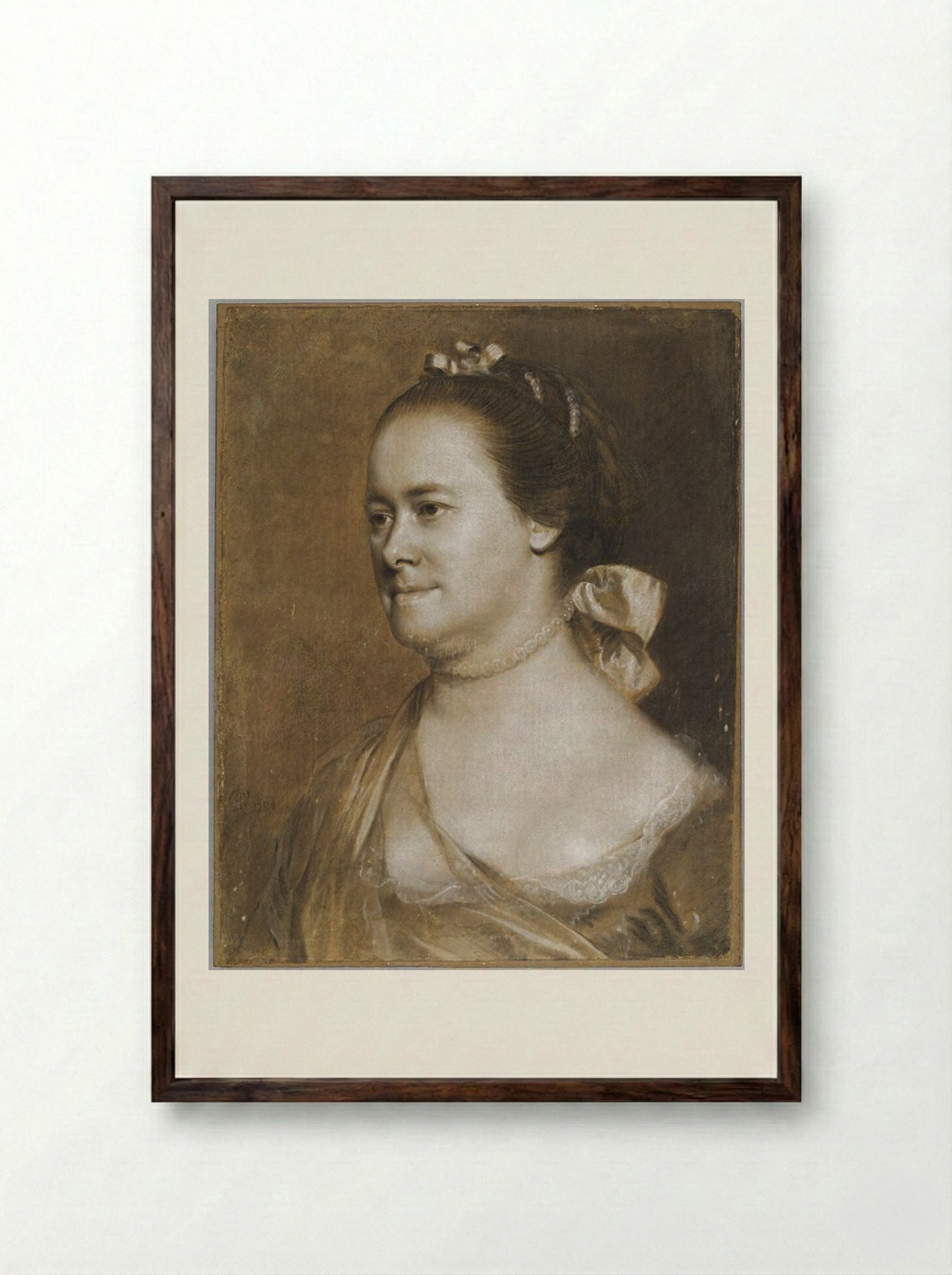 Mercy Greenleaf Scollay (Mrs. John Scollay) - John Singleton Copley - Framed Print Dark Wood