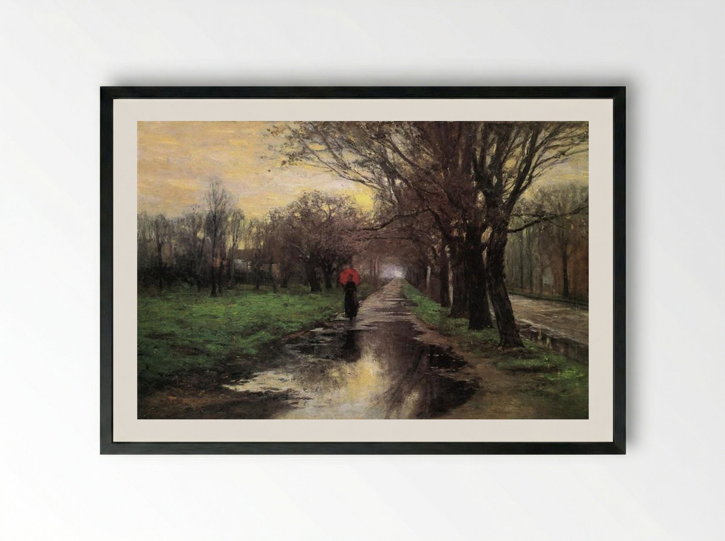 Meridian Street, Thawing Weather - T. C. Steele - Framed Print Black