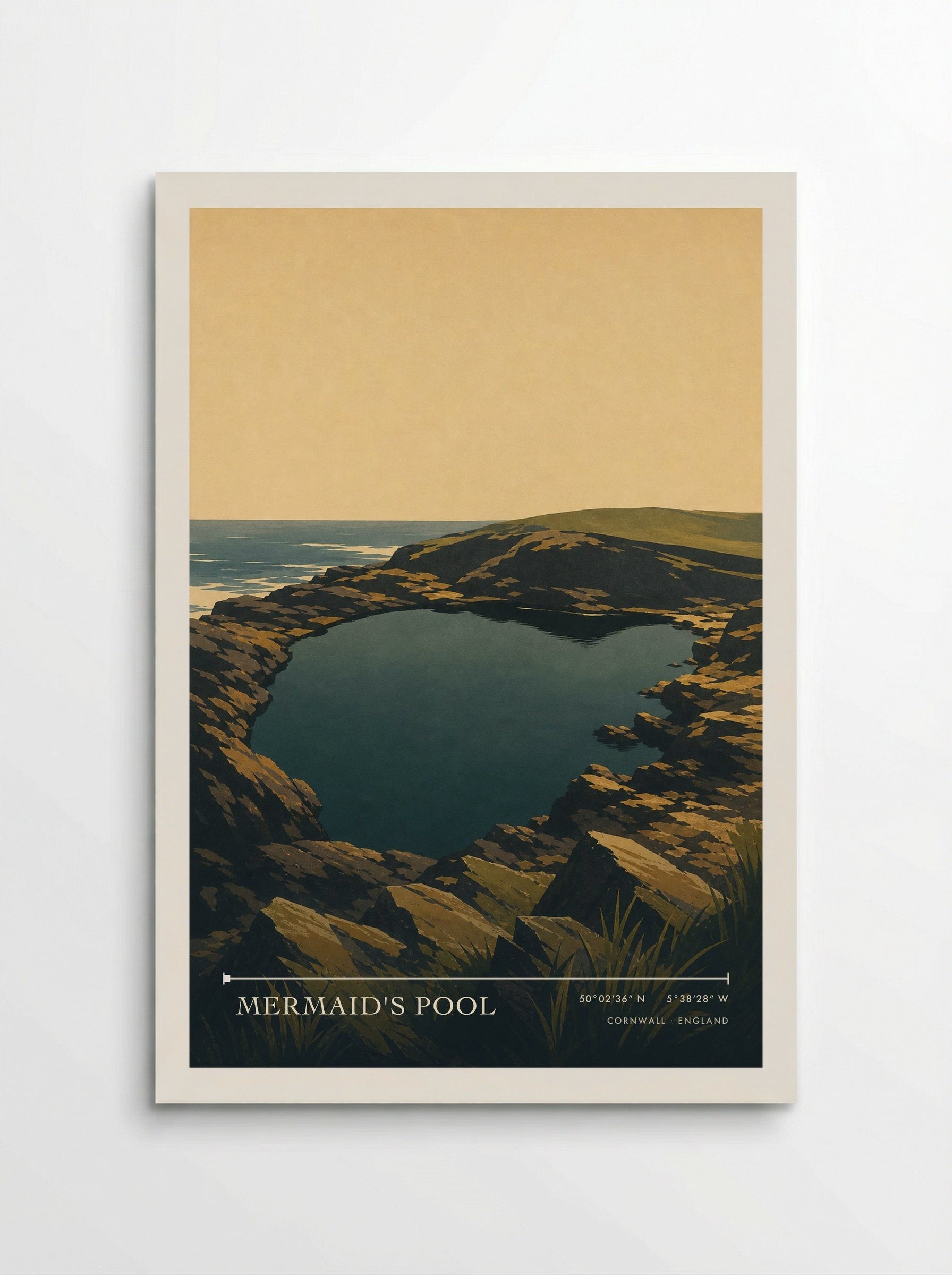 Mermaid's Pool Cornwall England Travel Poster - Poster