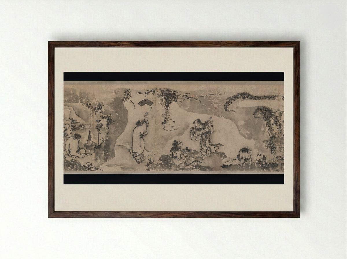 Merry Gatherings in the Magic Jar - Gong Kai - Framed Print Dark Wood