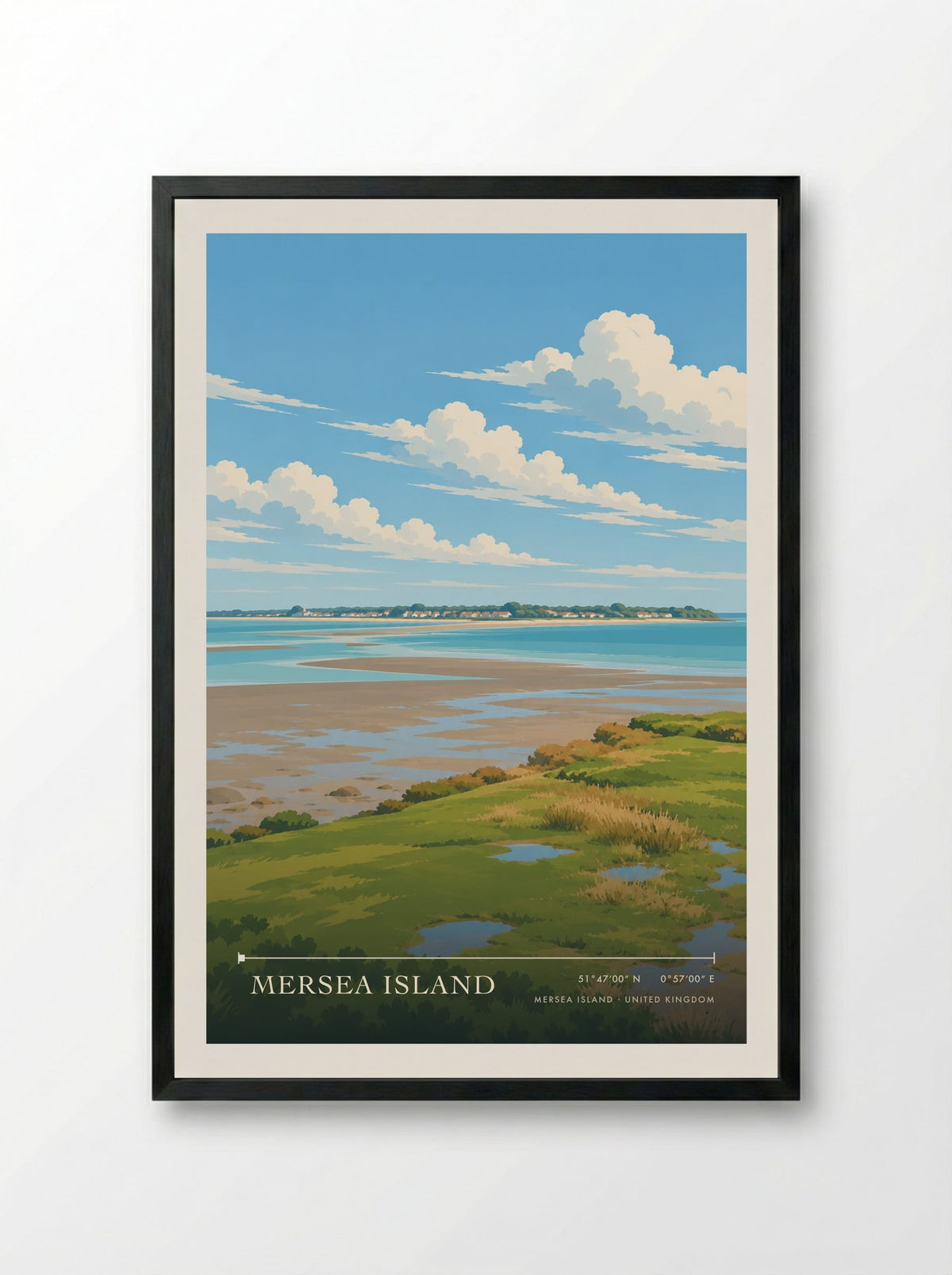 Mersea Island | Travel Poster - Framed Print Black