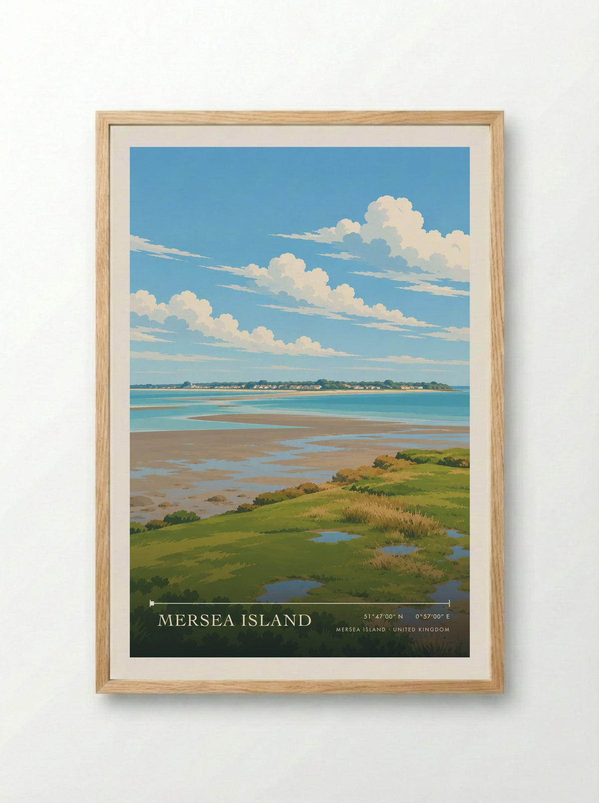 Mersea Island | Travel Poster - Framed Print Wood
