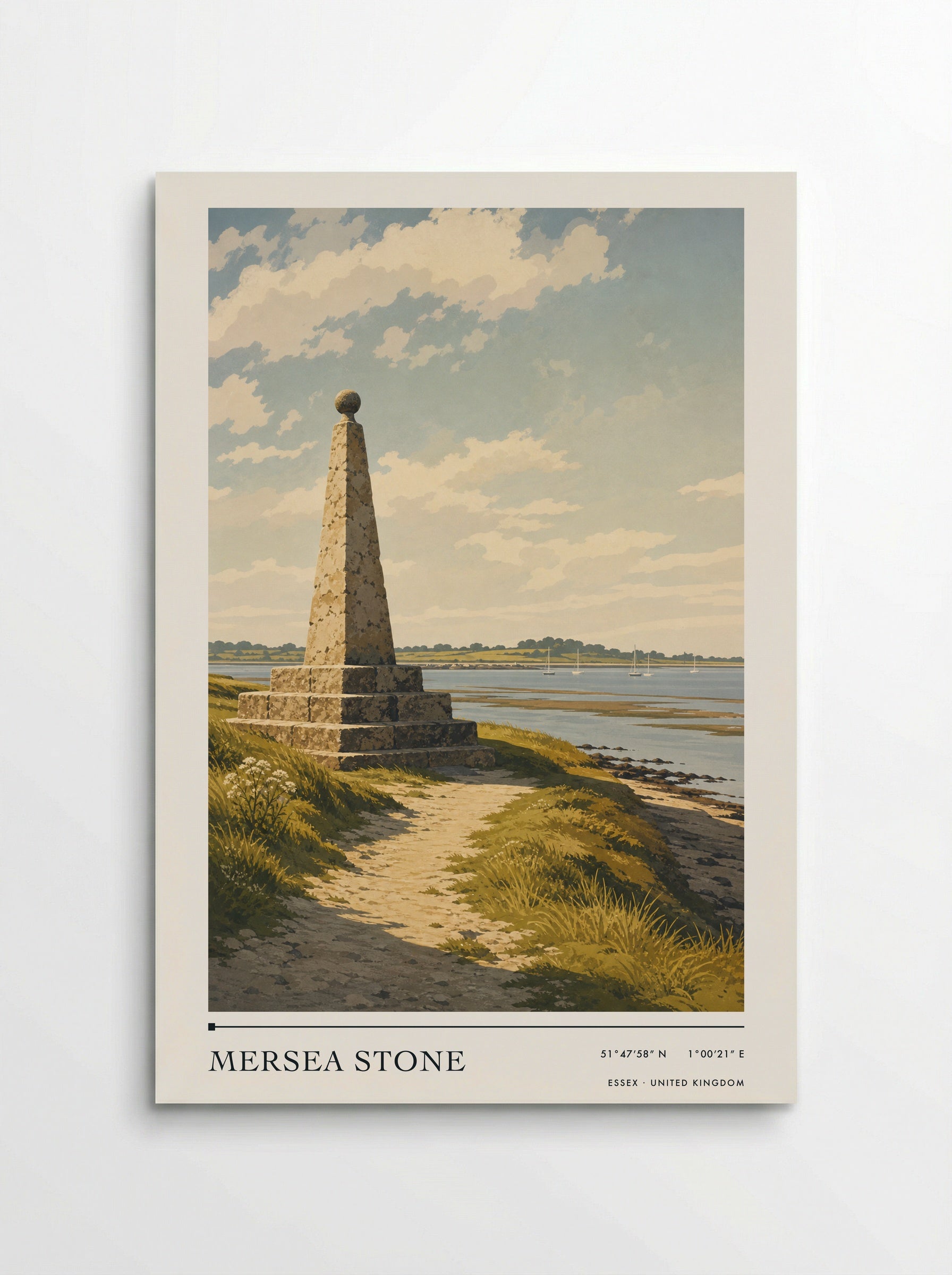 Mersea Stone Essex United Kingdom Travel Poster - Poster